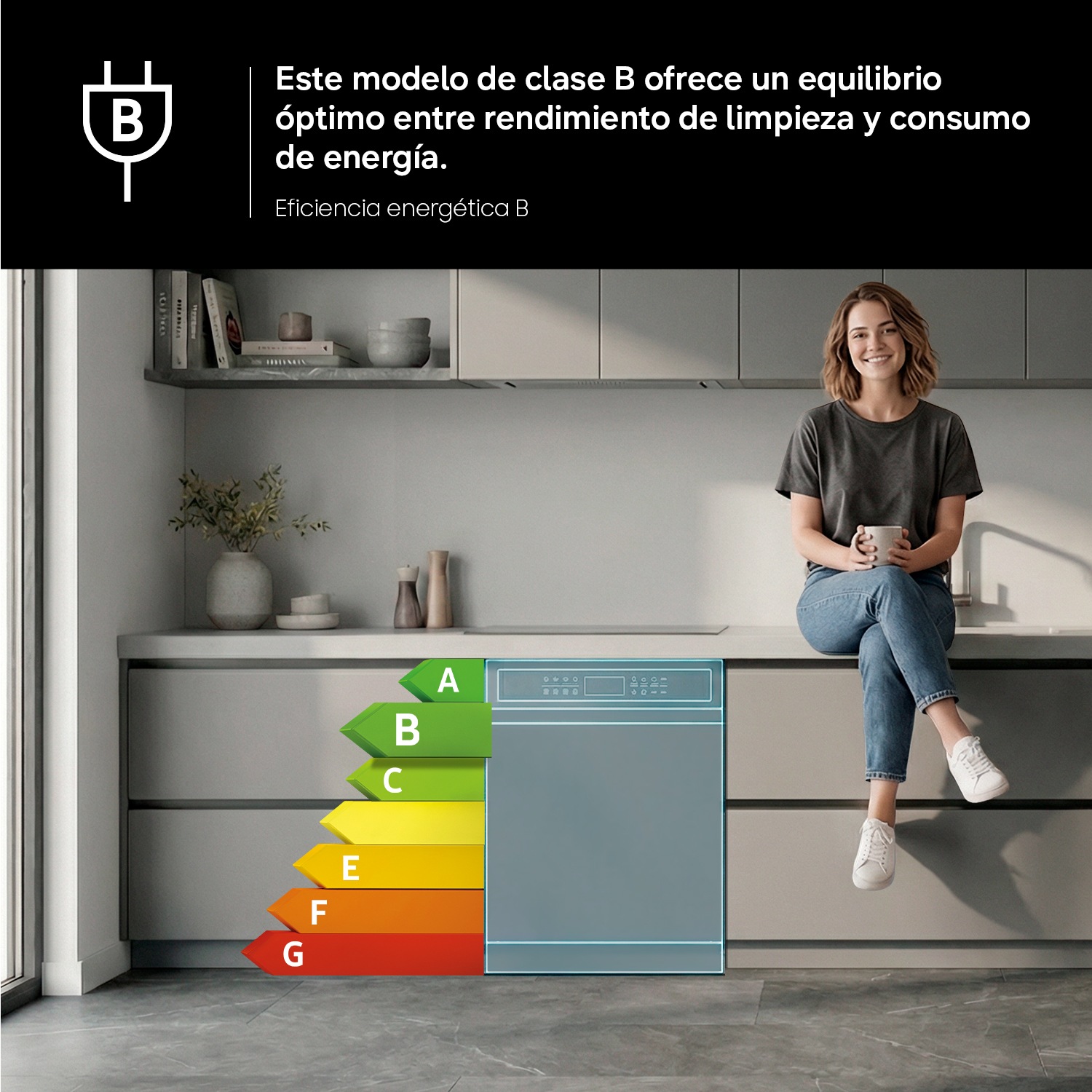 Lavavajillas Libre Instalación Bespoke AI 60cm 14 cubiertos Clase B Blanco DW80H73YBFZU1 Essential White