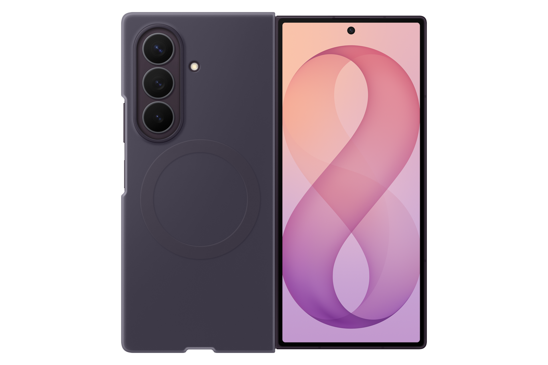 Funda Magnética de Silicona para Galaxy Fold8 Ultra Front2 Violet Shadow 