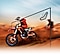 Un piloto  de  motocross se ve claro y visible dentro de la pantalla del televisor QLED gracias a la tecnología QLED TV Motion xcelerator.