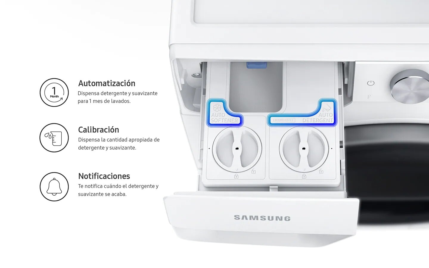 Lavadora carga frontal  Samsung WW90T534DTW/S3, 9 Kg, 1400 rpm,  Auto-dosificación, EcoBubble™, WiFi, Blanco