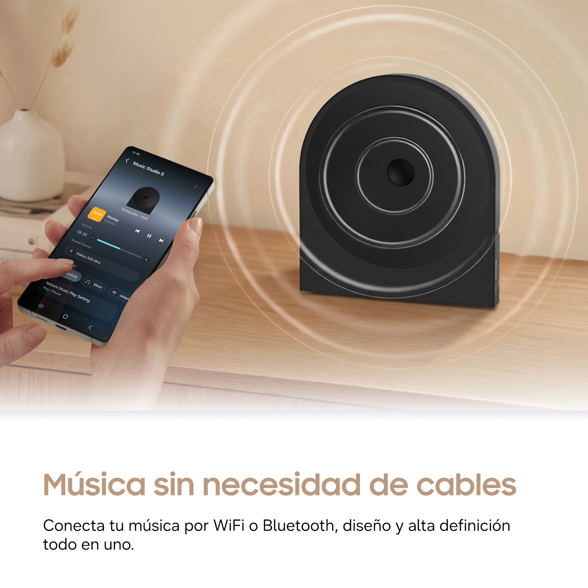 Music Studio 5 LS50H WiFi-Bluetooth Wireless Speaker (2026) R-Side Black 