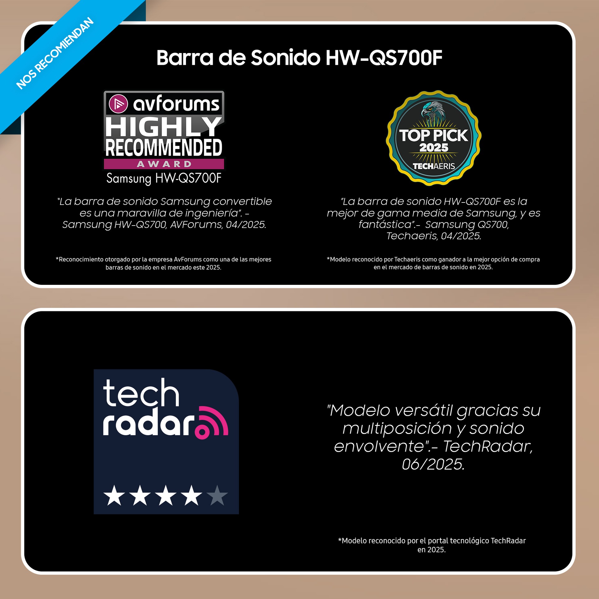 Barra de sonido QS700F Serie Q 3.1.2 con Subwoofer y Dolby Atmos 2025 Negro