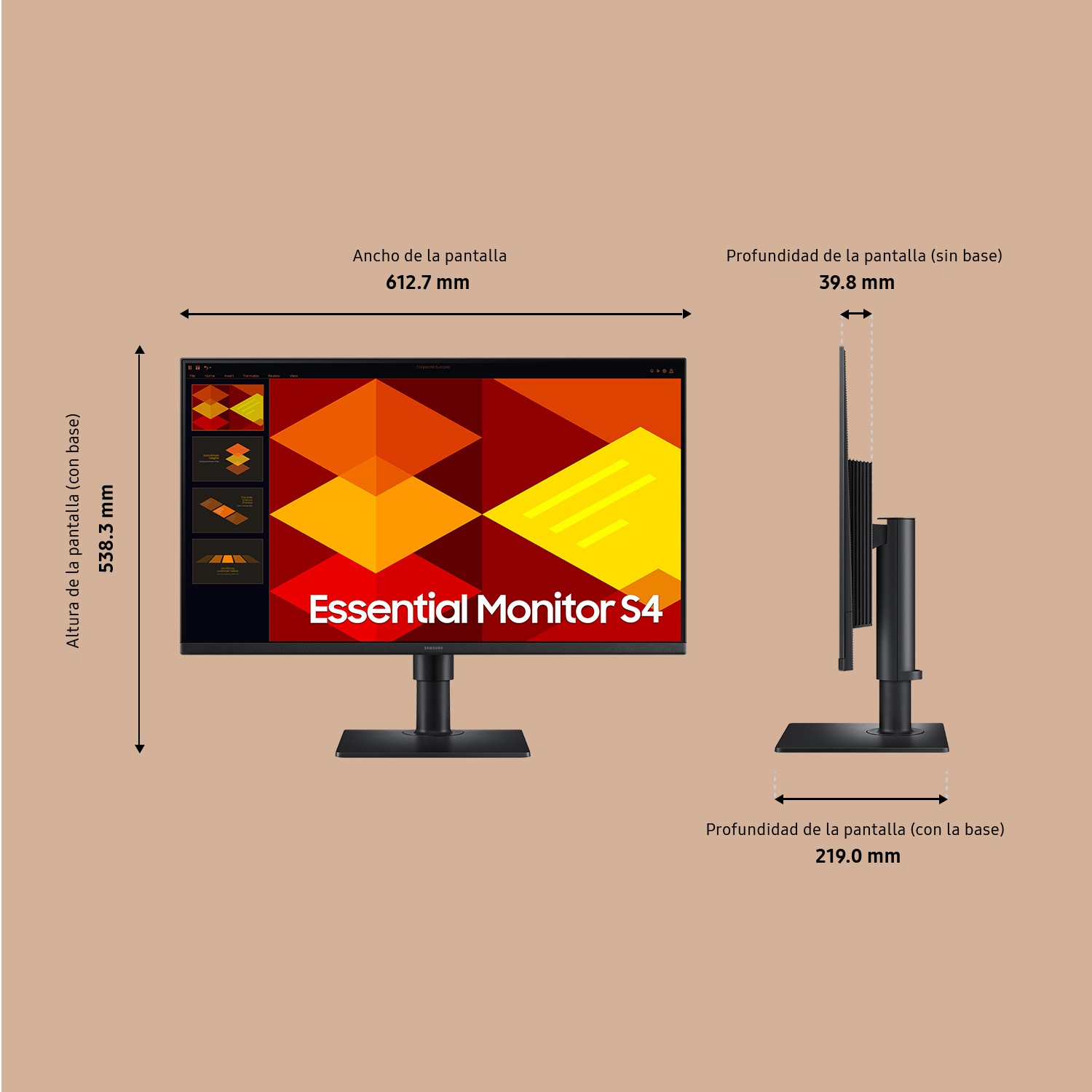 Monitor Essential 27 S4S40GD IPS vision 178º 100Hz Negro