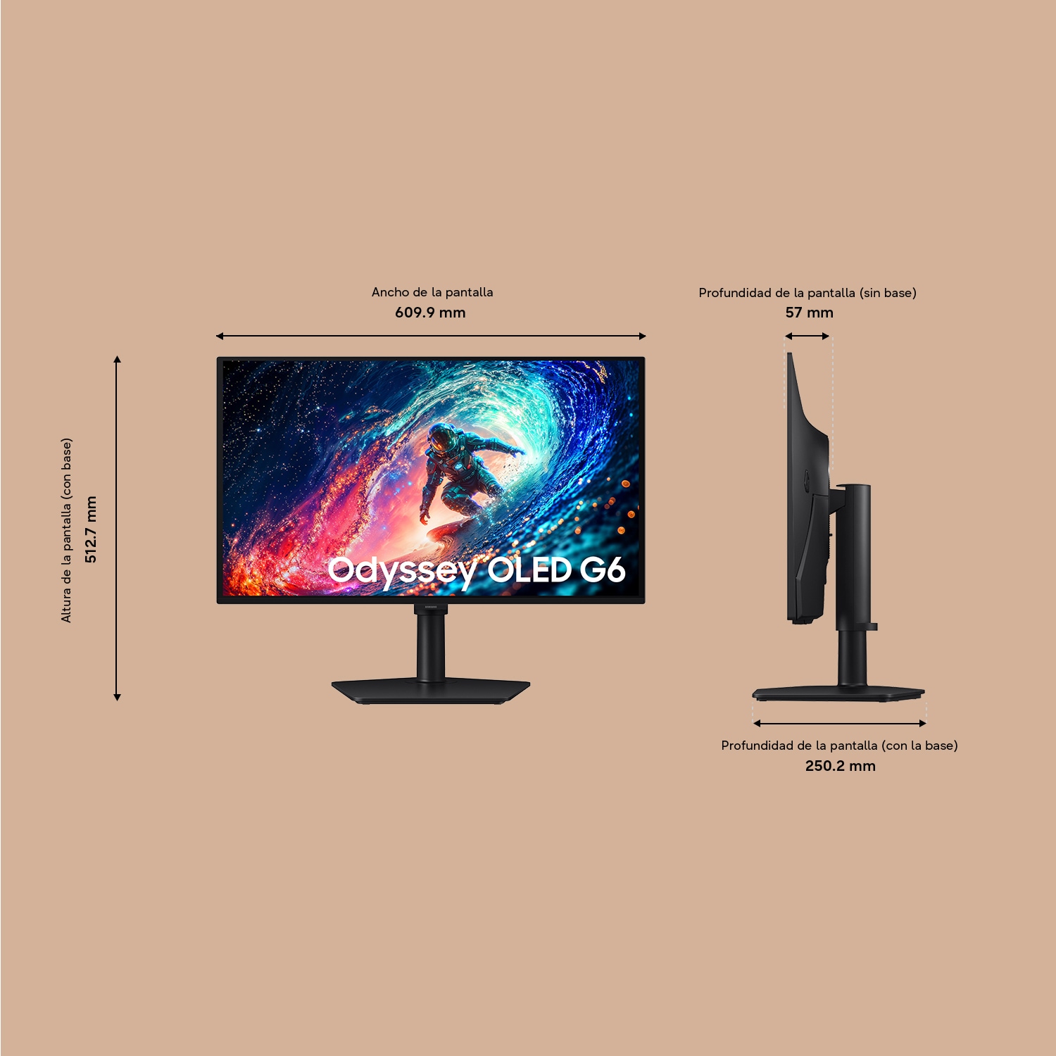 27 Inch Odyssey OLED G6 G61SH QHD 240Hz Gaming Monitor Black