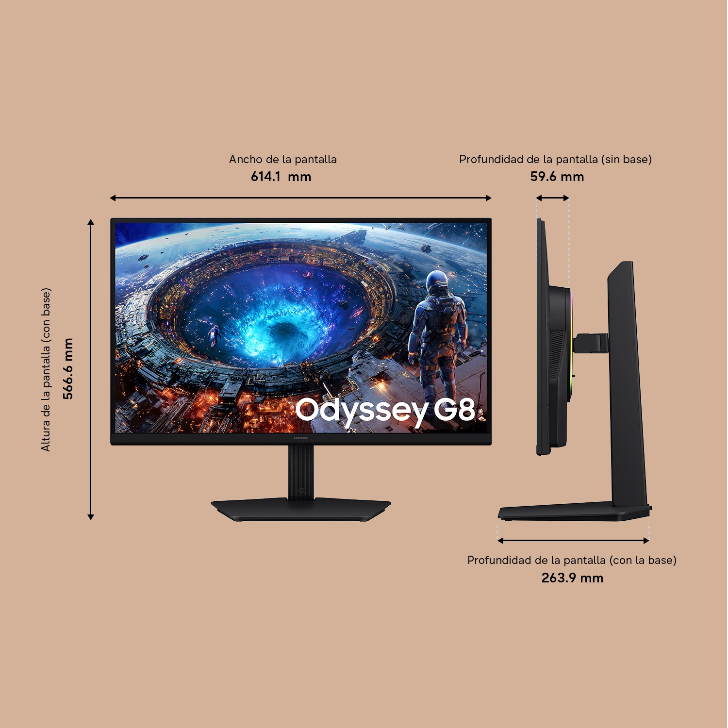 27 Inch Odyssey G8 G80HF 5K 180Hz / QHD 360Hz Gaming Monitor Tilt Black 