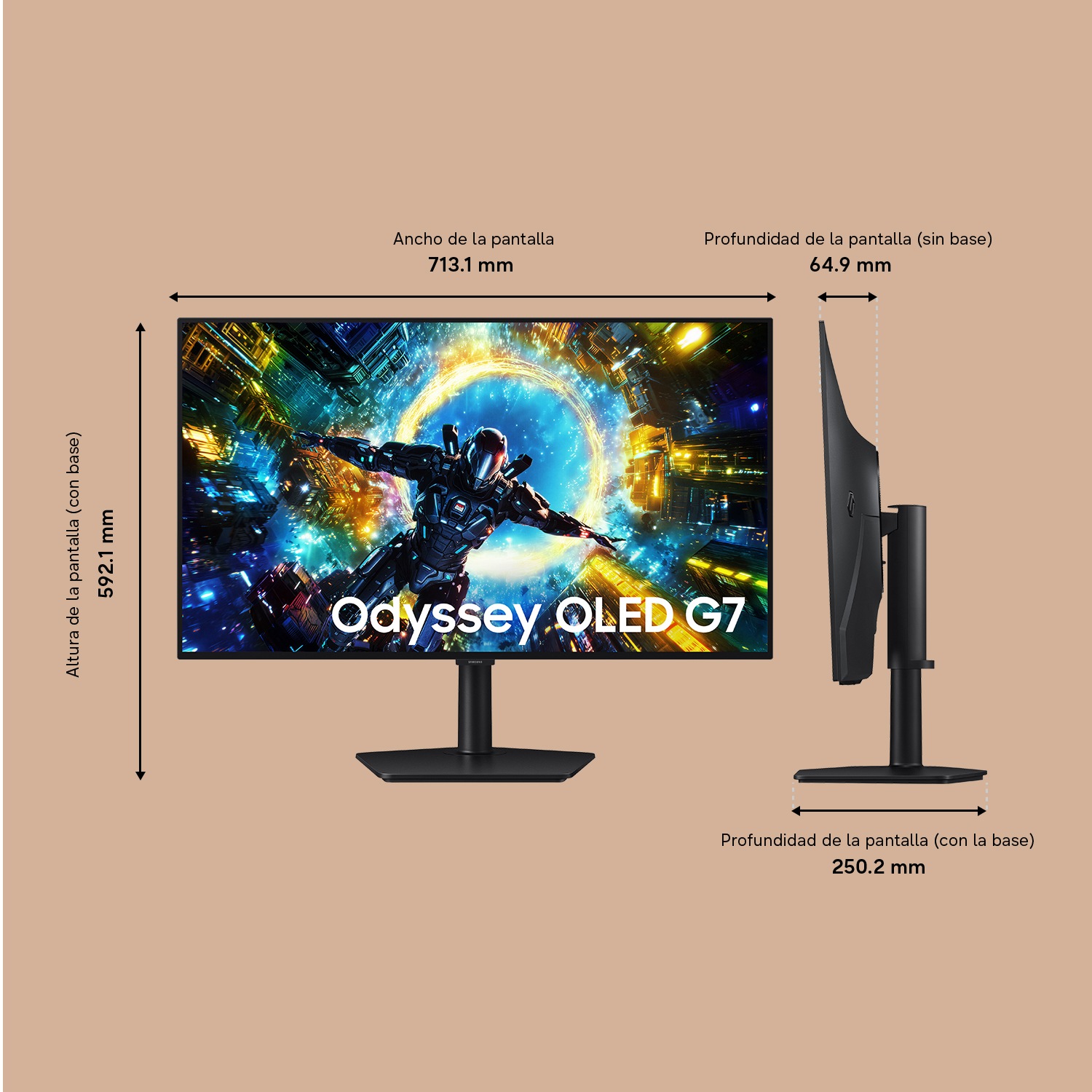 Monitor Gaming 32 Odyssey OLED G7 G73SH 4K 165Hz Plano Black