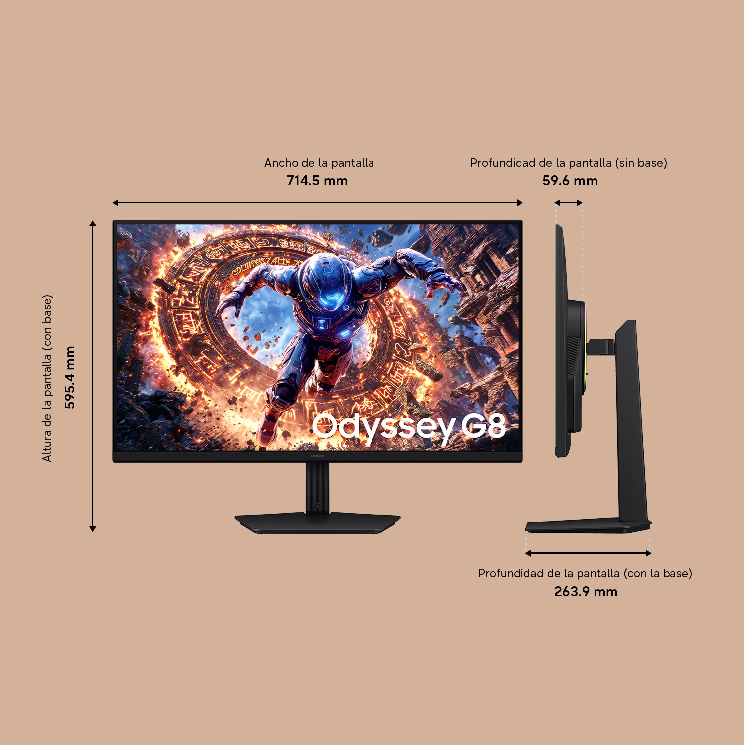 32 Inch Odyssey G8 G80HS 6K 165Hz / 3K 330Hz Gaming Monitor Tilt Black 