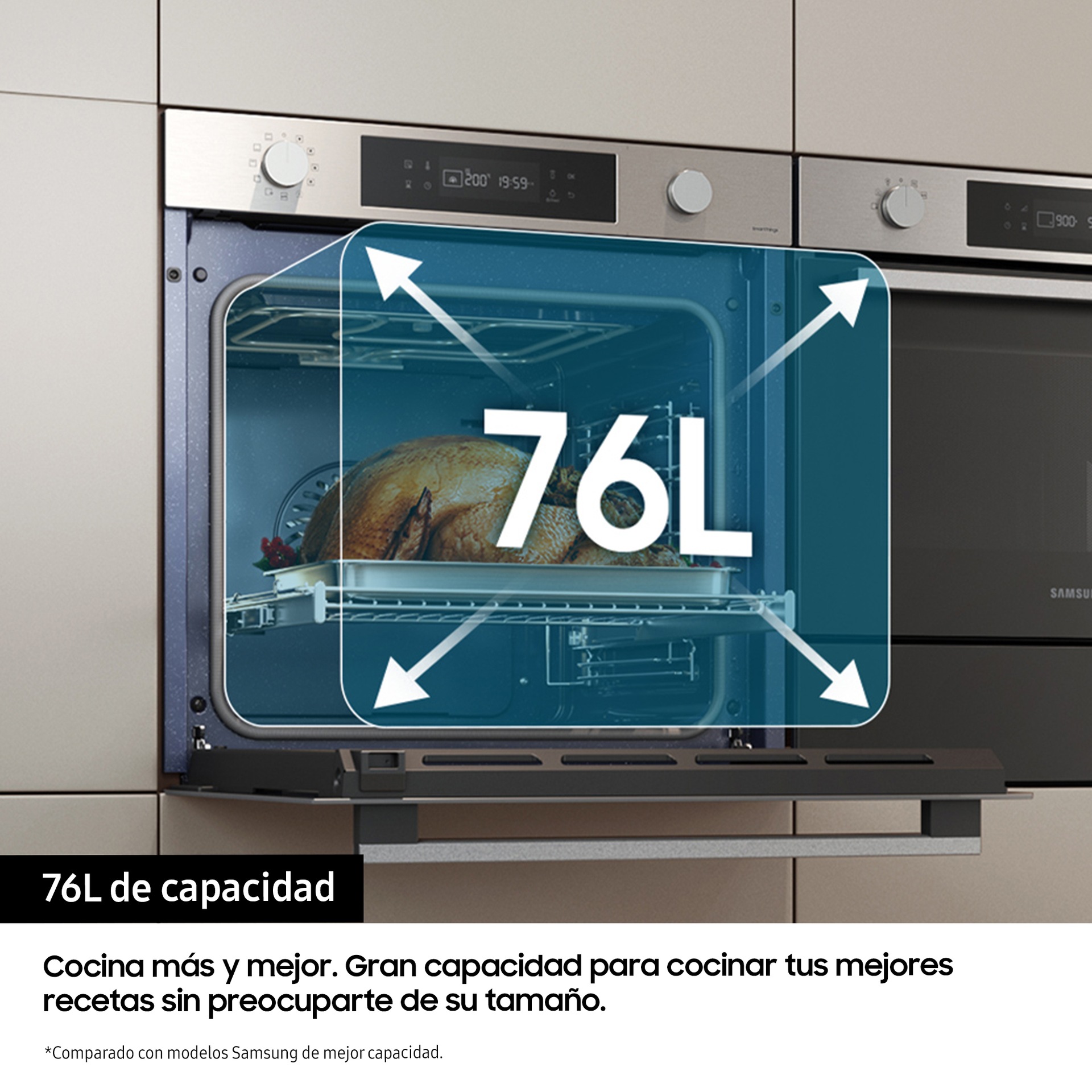 Horno Catalítico 76L 59.5cm Multifunción Clase A+ Negro NV7B40403CK/U1 Negro