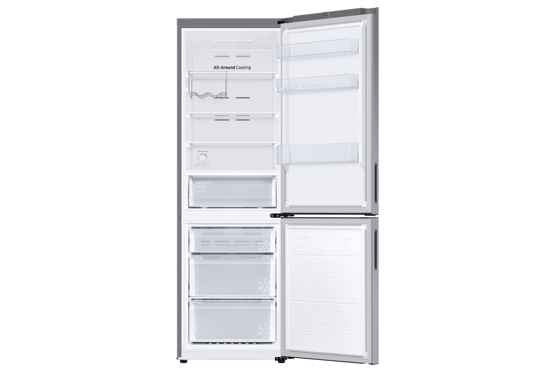 Frigorífico Combi 344L Inox 1,85M Clasificación Energética E RB33B612ESA Front-Open Silver 