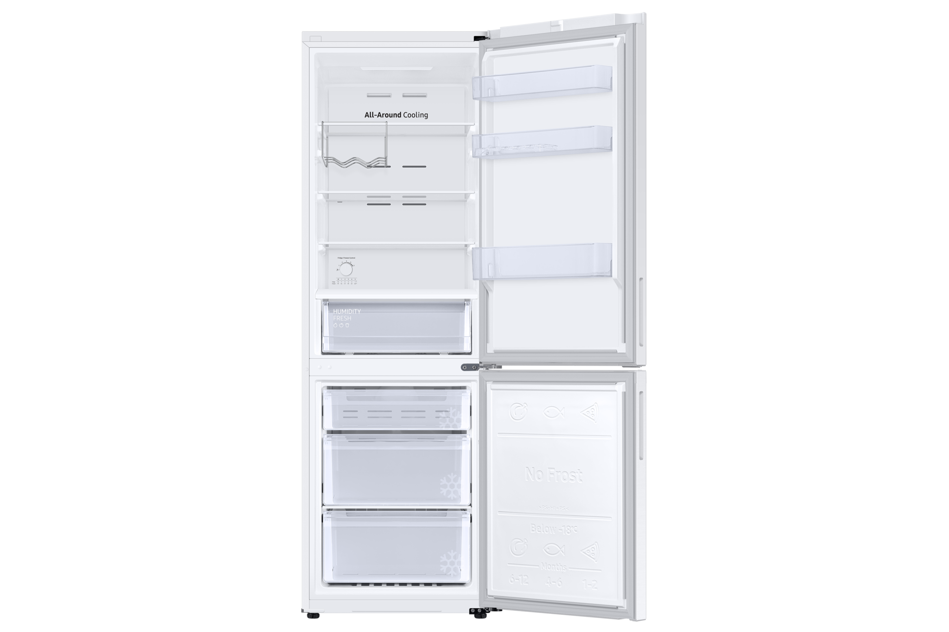 Frigorífico Combi 344L Inox 1,85 M Clasificación Energética E  RB33B612EWW Front-Open White 