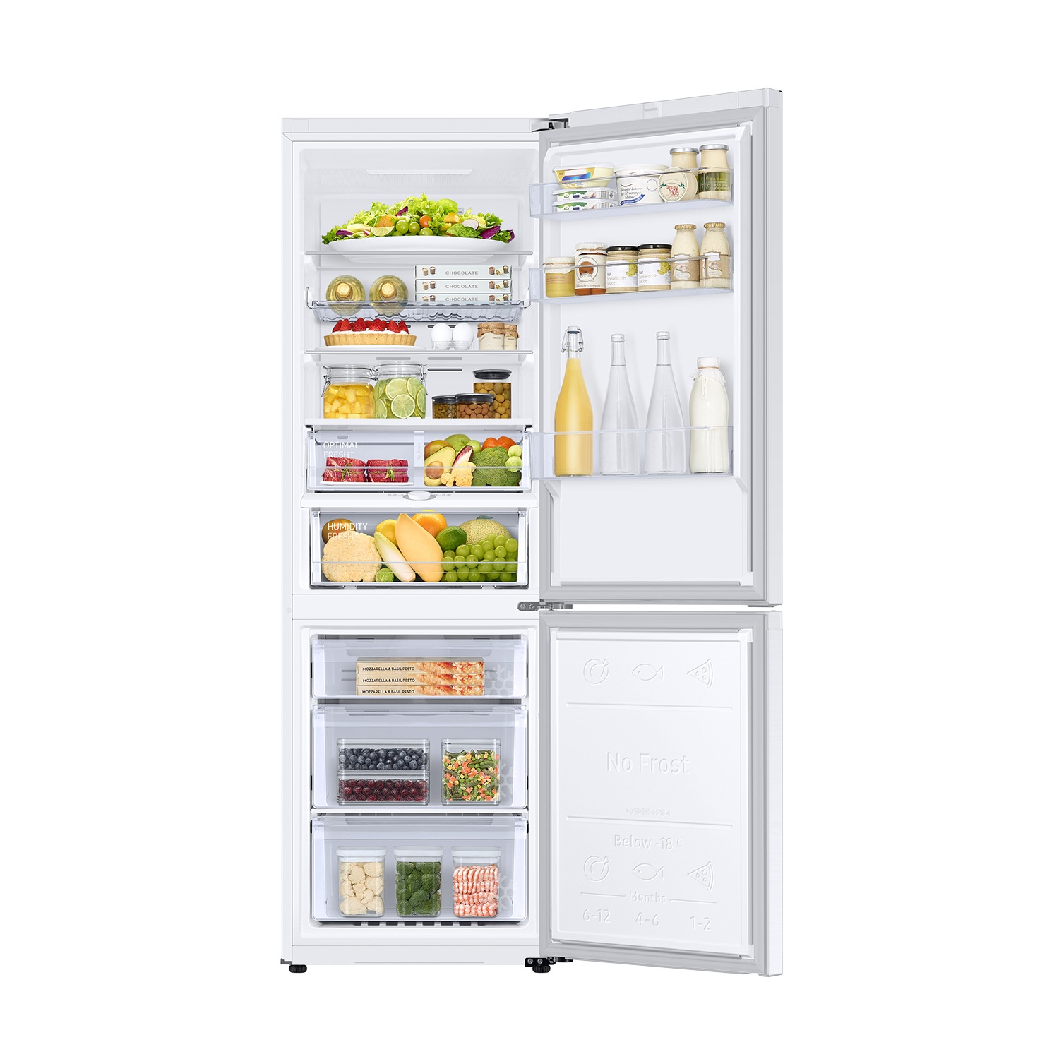 Frigorífico Combi 185cm 344L Clase C Blanco RB34C605CWW/EF Front-Open-With-Food White 