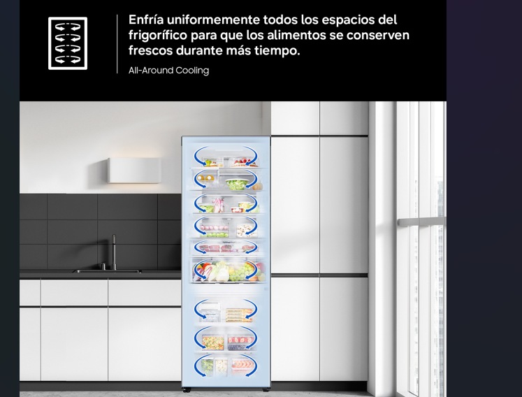 Frigorífico Combi AI 185cm 344L Clase C Blanco RB34C605CWW/EF Blanco
