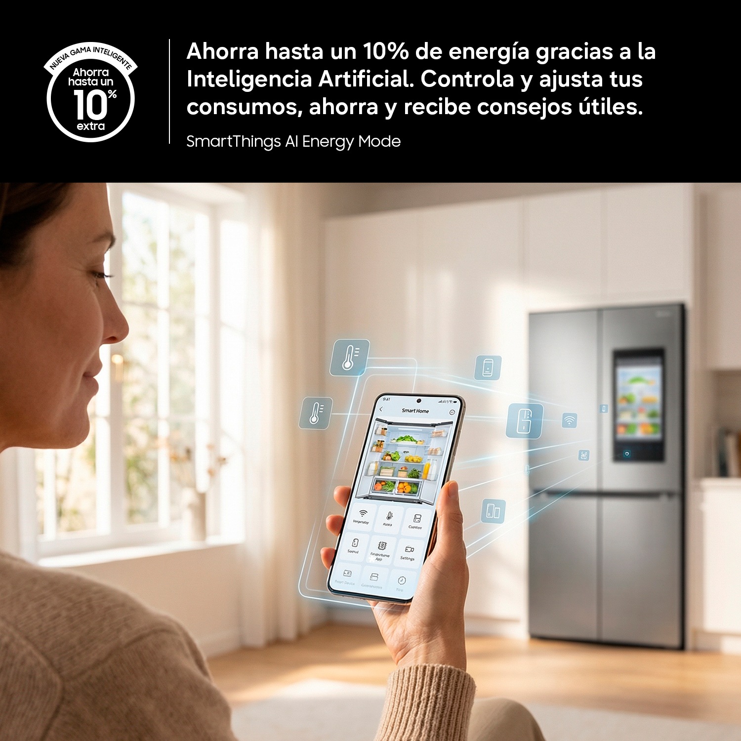 Frigorífico Combi AI 185cm 344L Clase C Blanco RB34C605CWW/EF Blanco