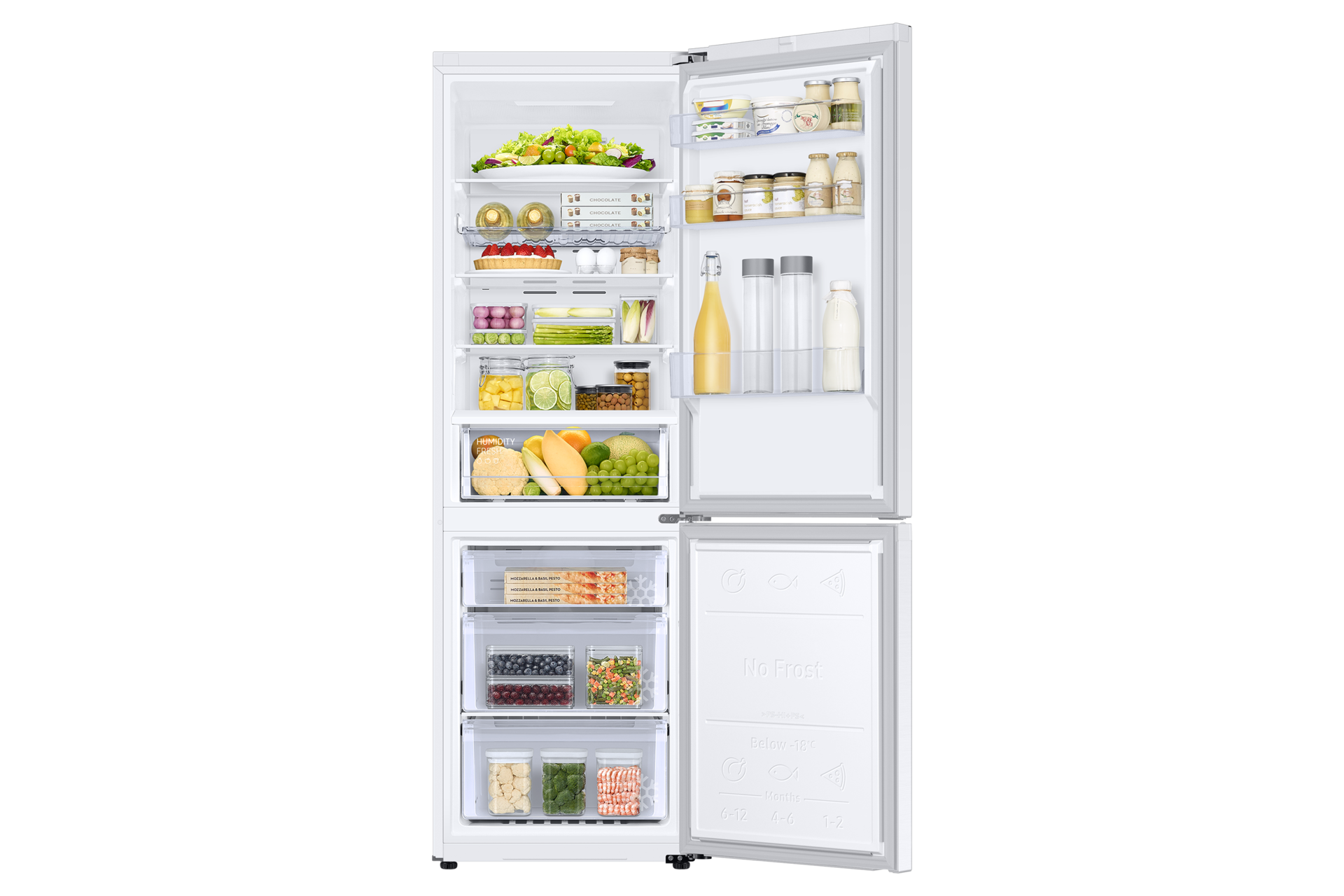 Frigorífico Combi AI 185cm 344L Clase E Blanco RB34C672EWW/EF Front-Open-With-Food White 