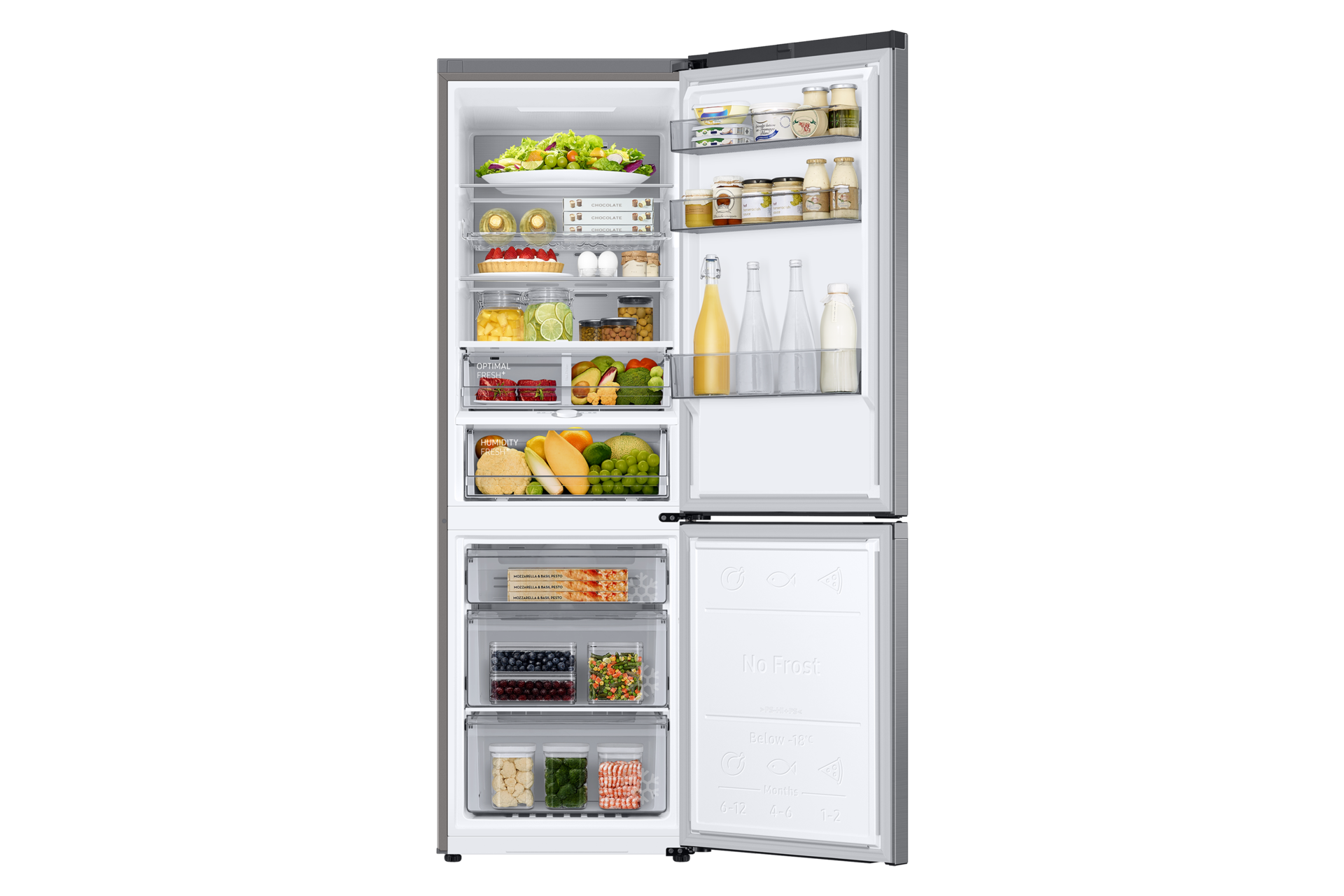 Frigorífico Combi 185cm 344L Clase C Inox RB34C775CS9/EF Front-Open-With-Food Silver 