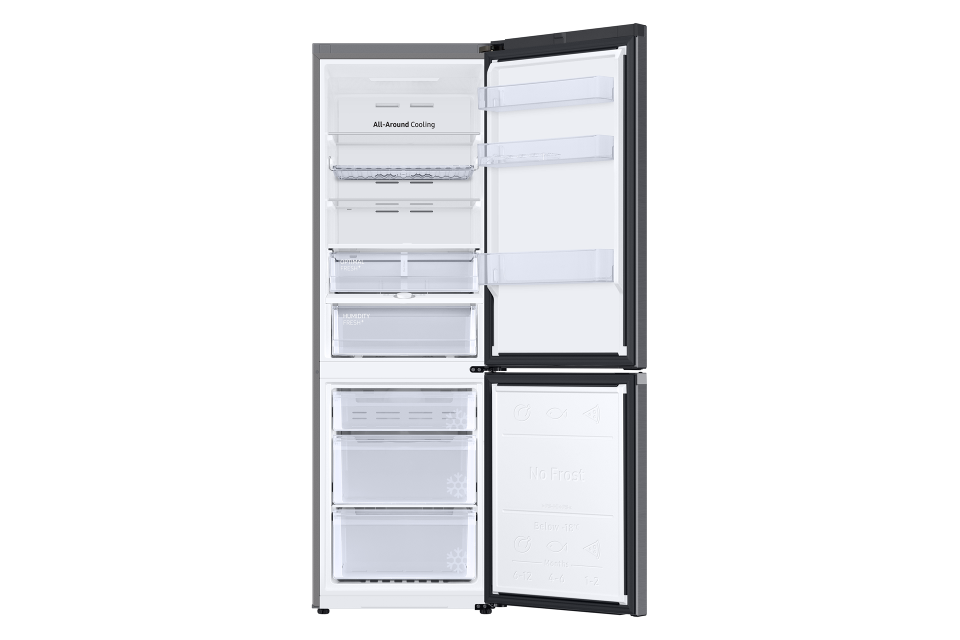 Frigorífico Combi 344L Grafito 185 Clasificación Energética D RB34T675DB1 Front-Open Black 