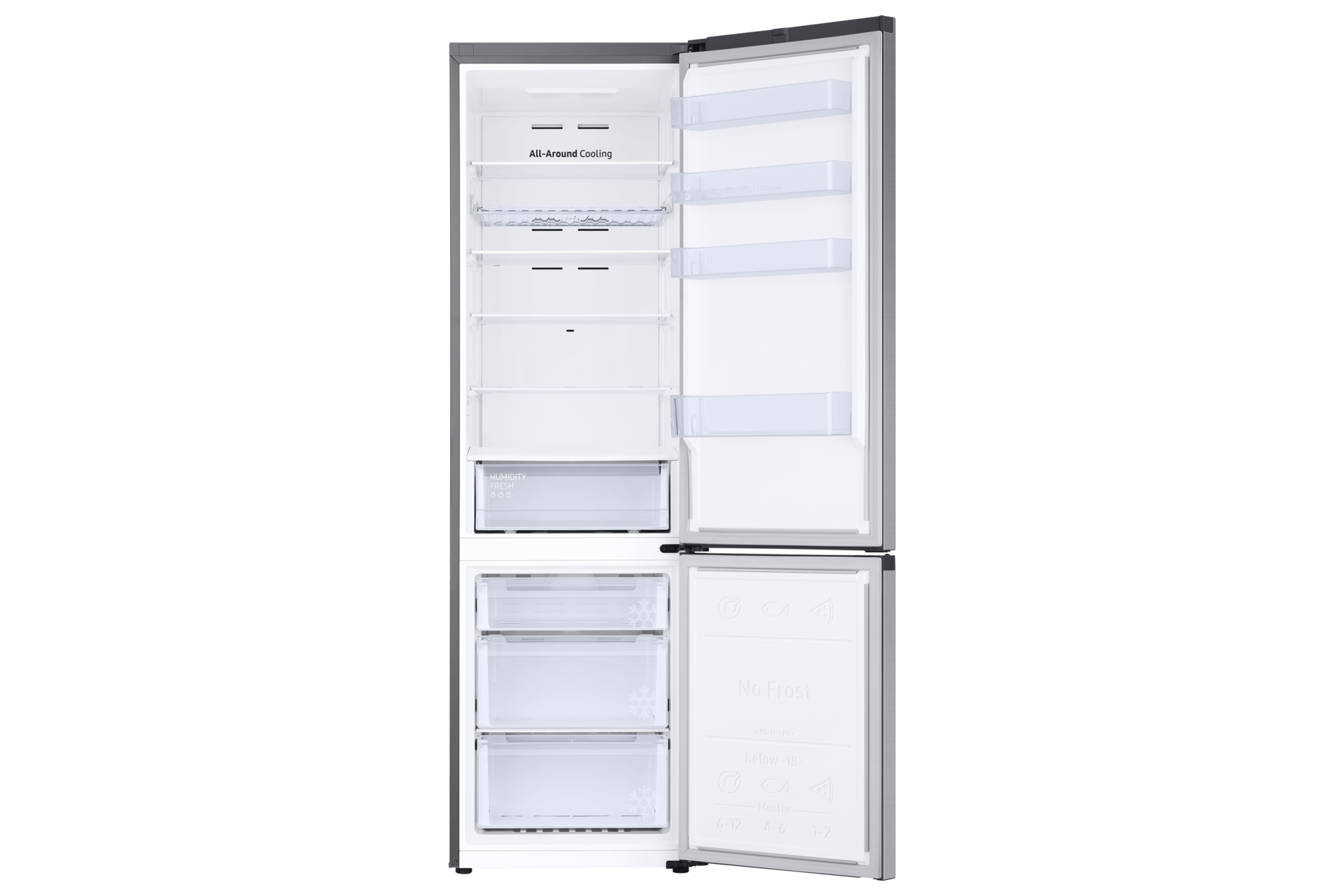 Frigorífico Combi 390L Inox 2M WIFI Clasificación Energética D RB38C602DSA Front-Open-without-food Silver 