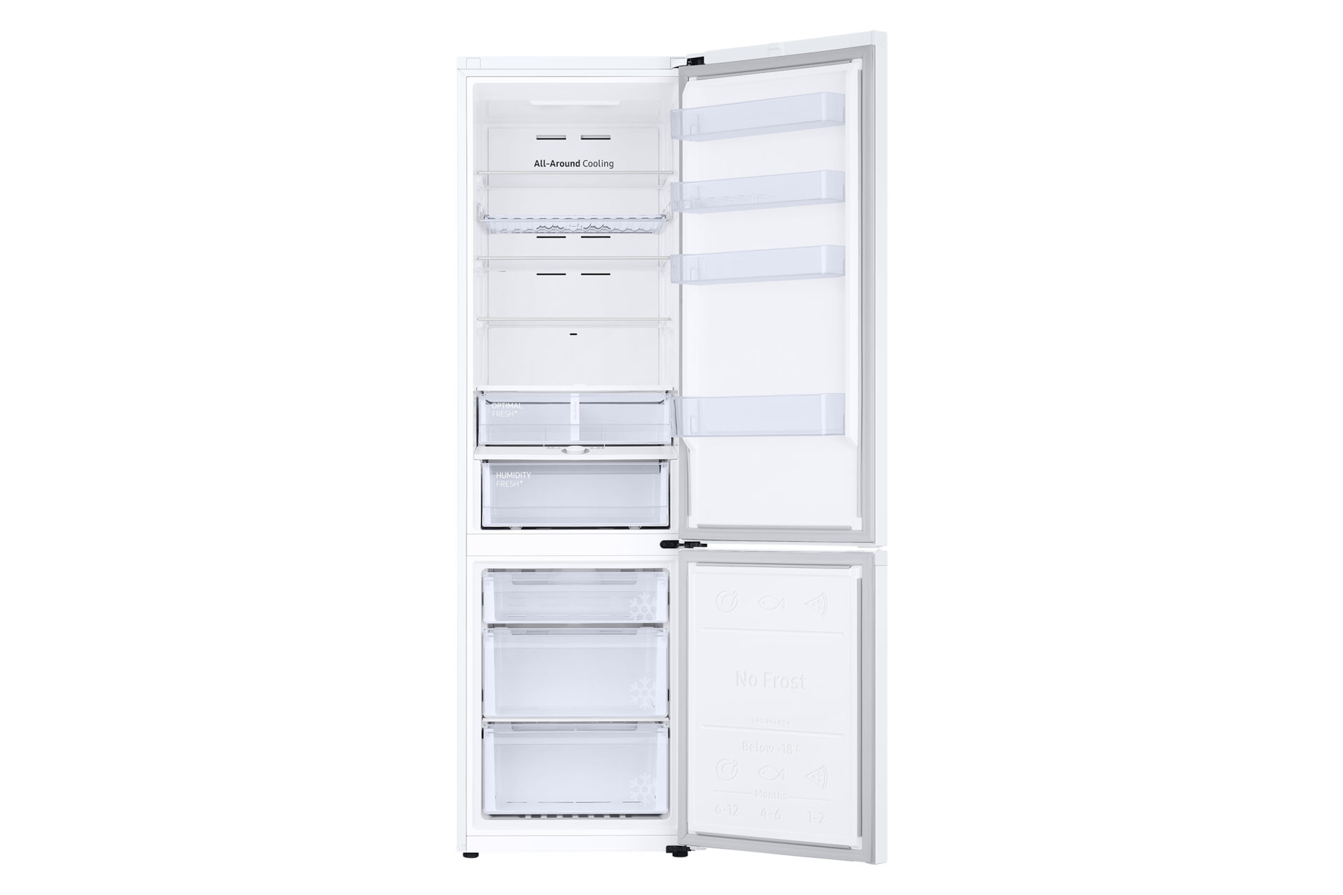Frigorífico Combi 2m 390L Blanco con Smart AI RB38C605CWW Front-Open-without-food White 