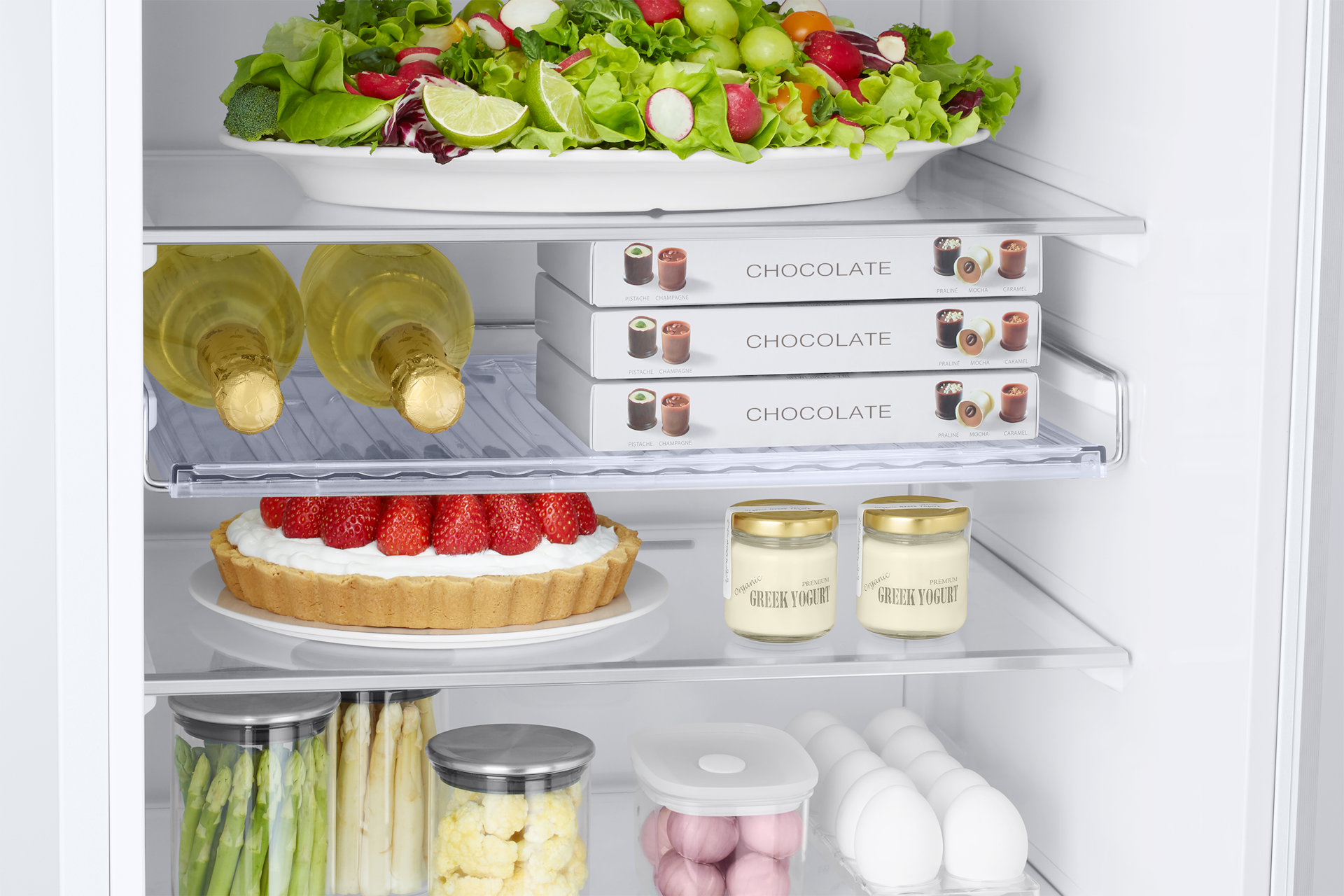 Frigorífico Combi 2m 390L Blanco con Smart AI RB38C605CWW Detail-Wine-Shelf White 