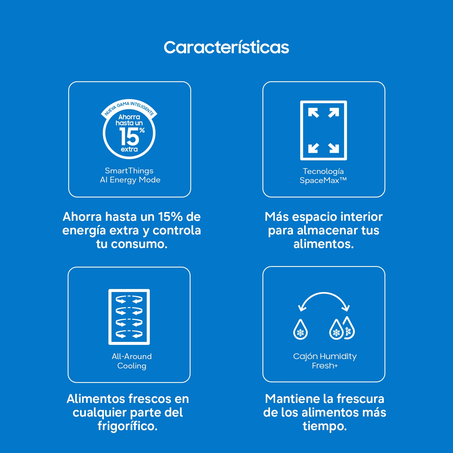 Frigorífico 390L Inox Clasificación Energética D y Smart AI - RB38C605DS9/EF Refined Inox