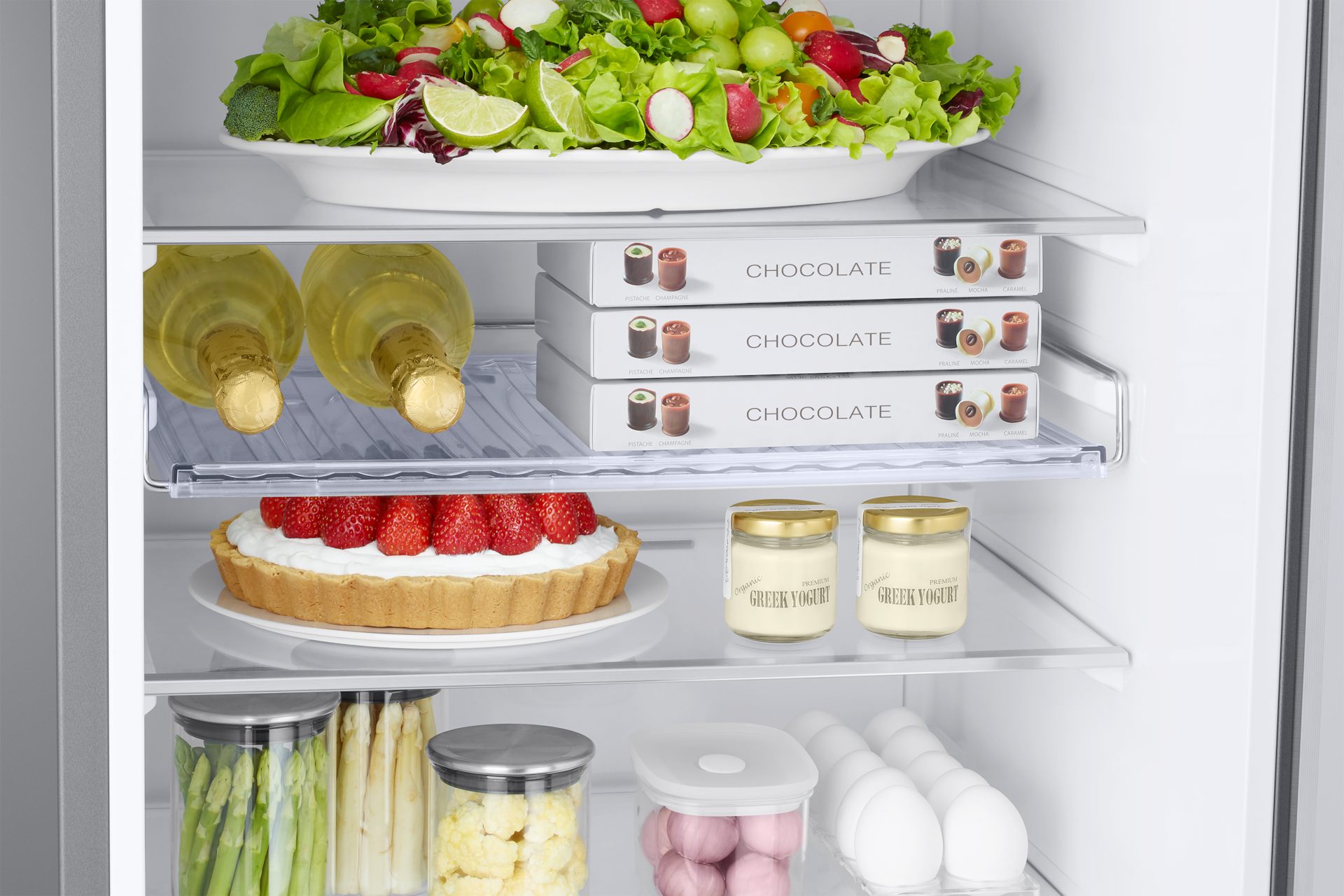 Frigorífico Combi 2,03m 386L Inox Clasificación Energética D y Smart AI - RB38C655DS9/EF Detail-Wine-Shelf Silver 