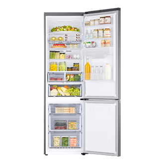 Frigorífico Combi 2,03m 386L Inox Clasificación Energética D y Smart AI - RB38C655DS9/EF Front-Open-with-food Silver 