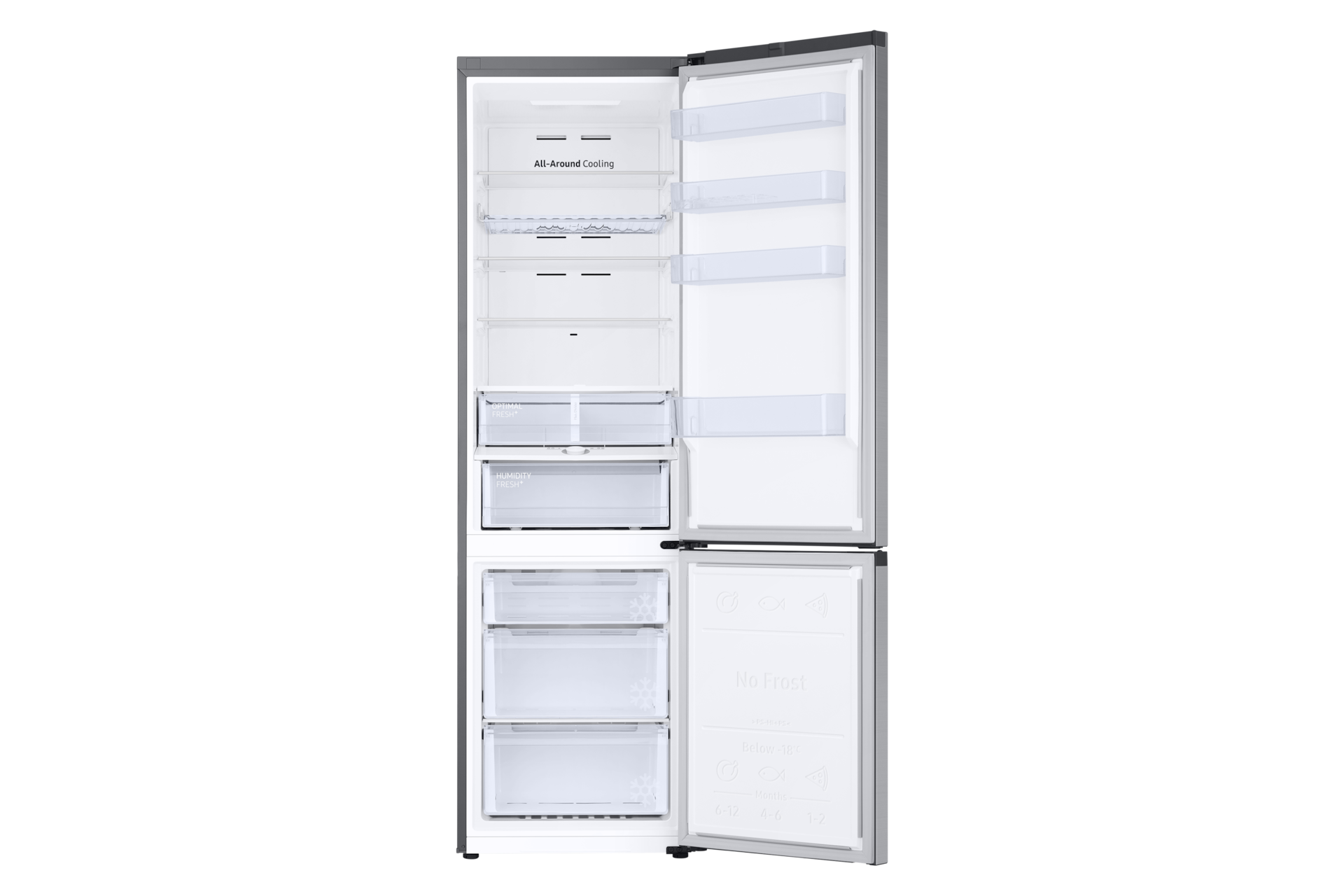 Frigorífico Bespoke Silver 2m y Smart AI - RB38C675DSA/EF Front-Open-without-food Silver 