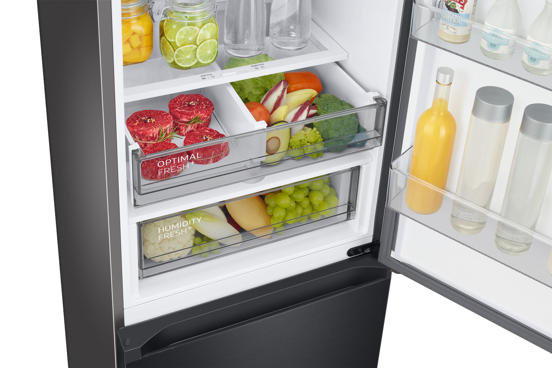 Frigorífico Combi Bespoke AI 203cm 387L Clase A Grafito RB38C7B6AB1/EF Detail-2Temp-Zone2 Black 