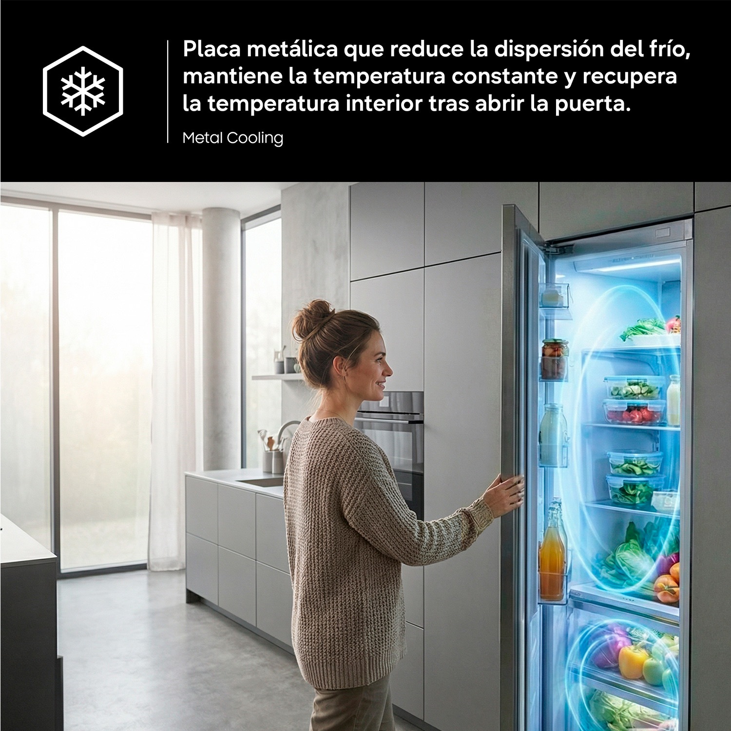 Frigorífico Combi Bespoke AI 203cm 387L Clase A Inox RB38C7B6AS9/EF Inox