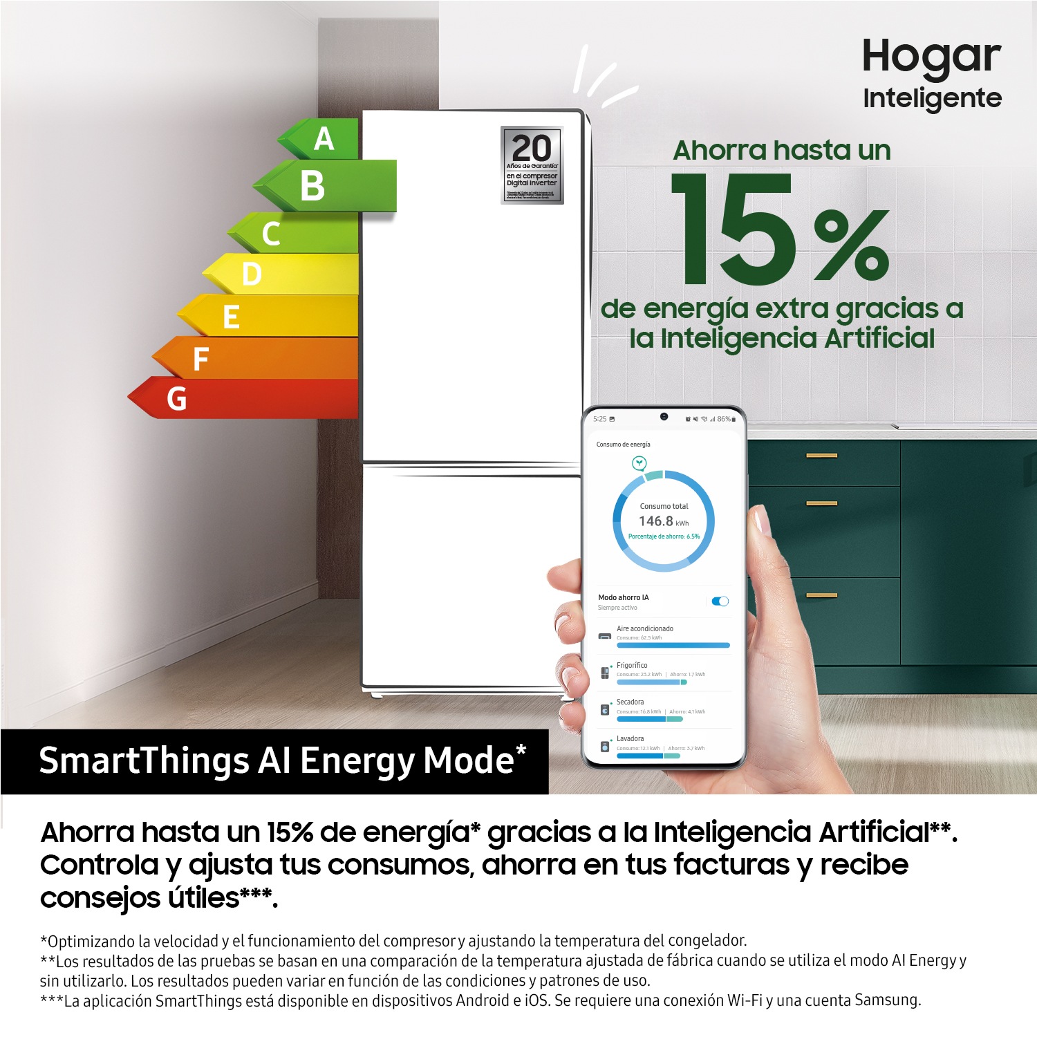 Frigorífico Combi 203cm 387L Clase B Inox RB38C7B6BS9/EF Inox