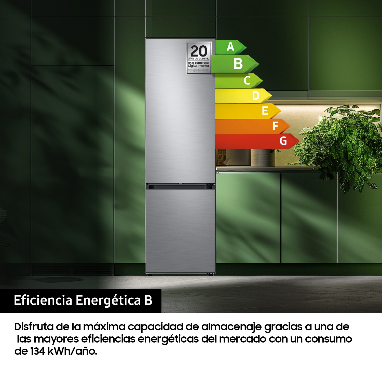 Frigorífico Combi 203cm 387L Clase B Inox RB38C7B6BS9/EF Inox