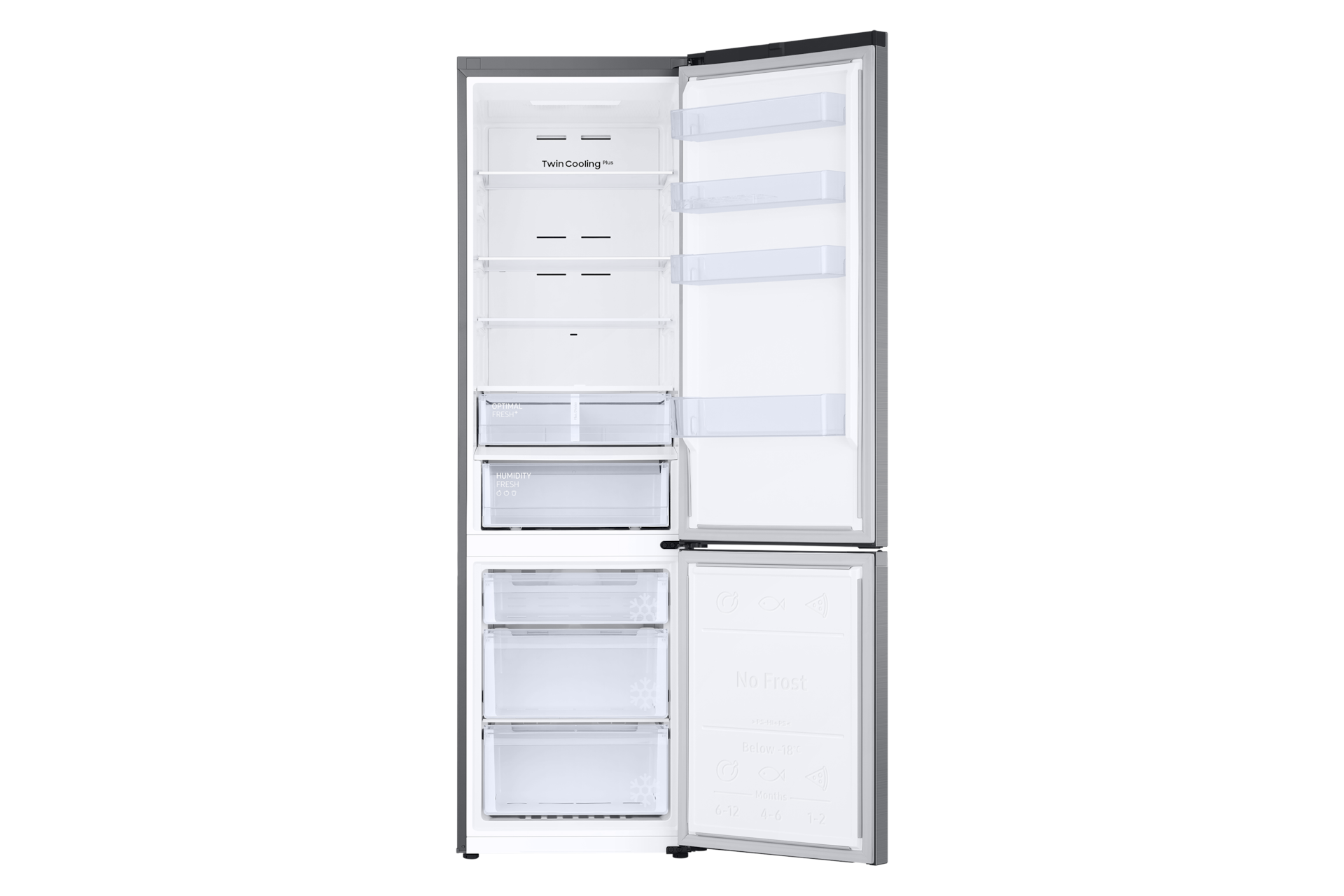 Frigorífico Combi 387L Silver 2M con Twin Cooling Plus™ RB38T607BS9 Front-Open-without-food Silver 