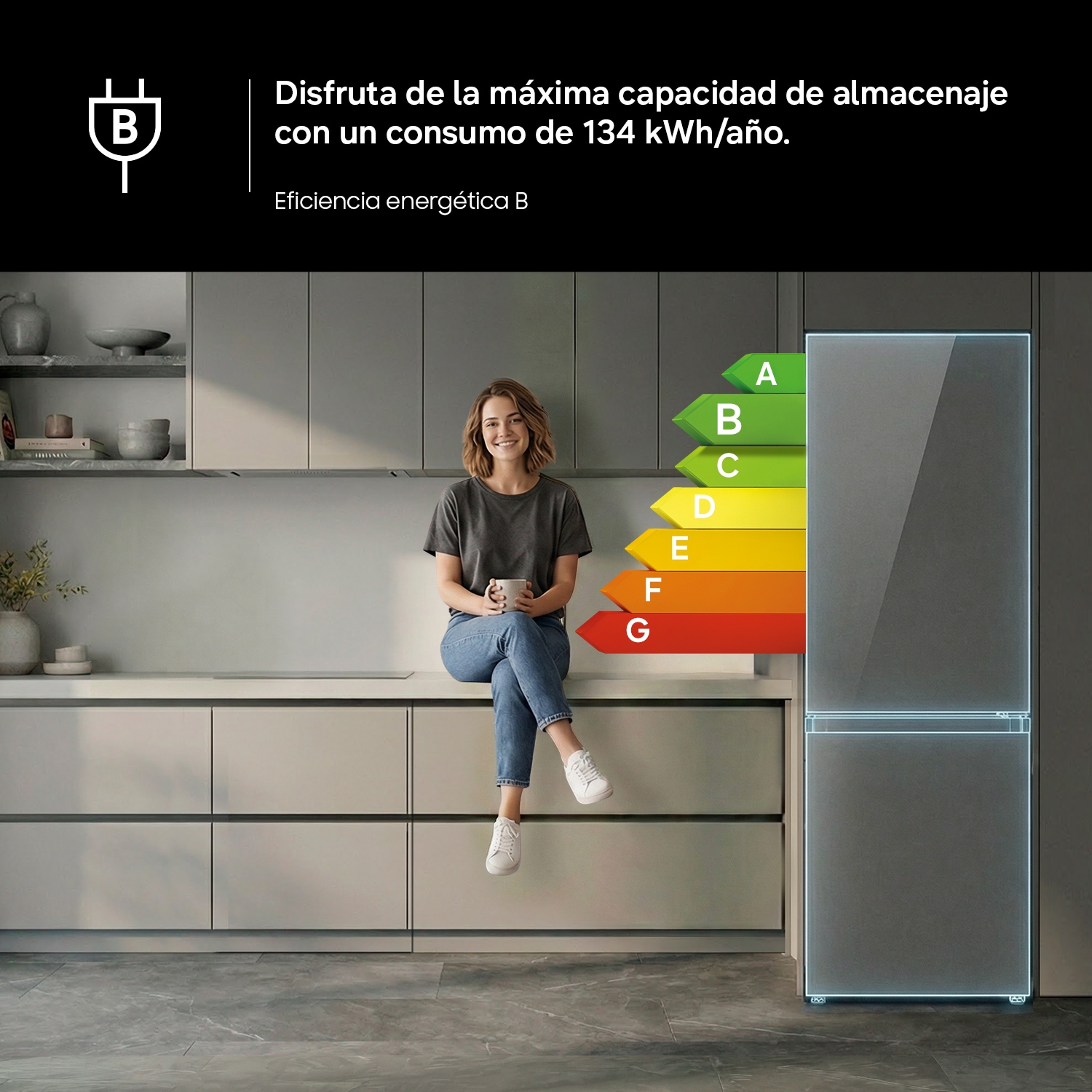 Frigorífico Combi 387L Silver 2M con Twin Cooling Plus™ RB38T607BS9 Silver