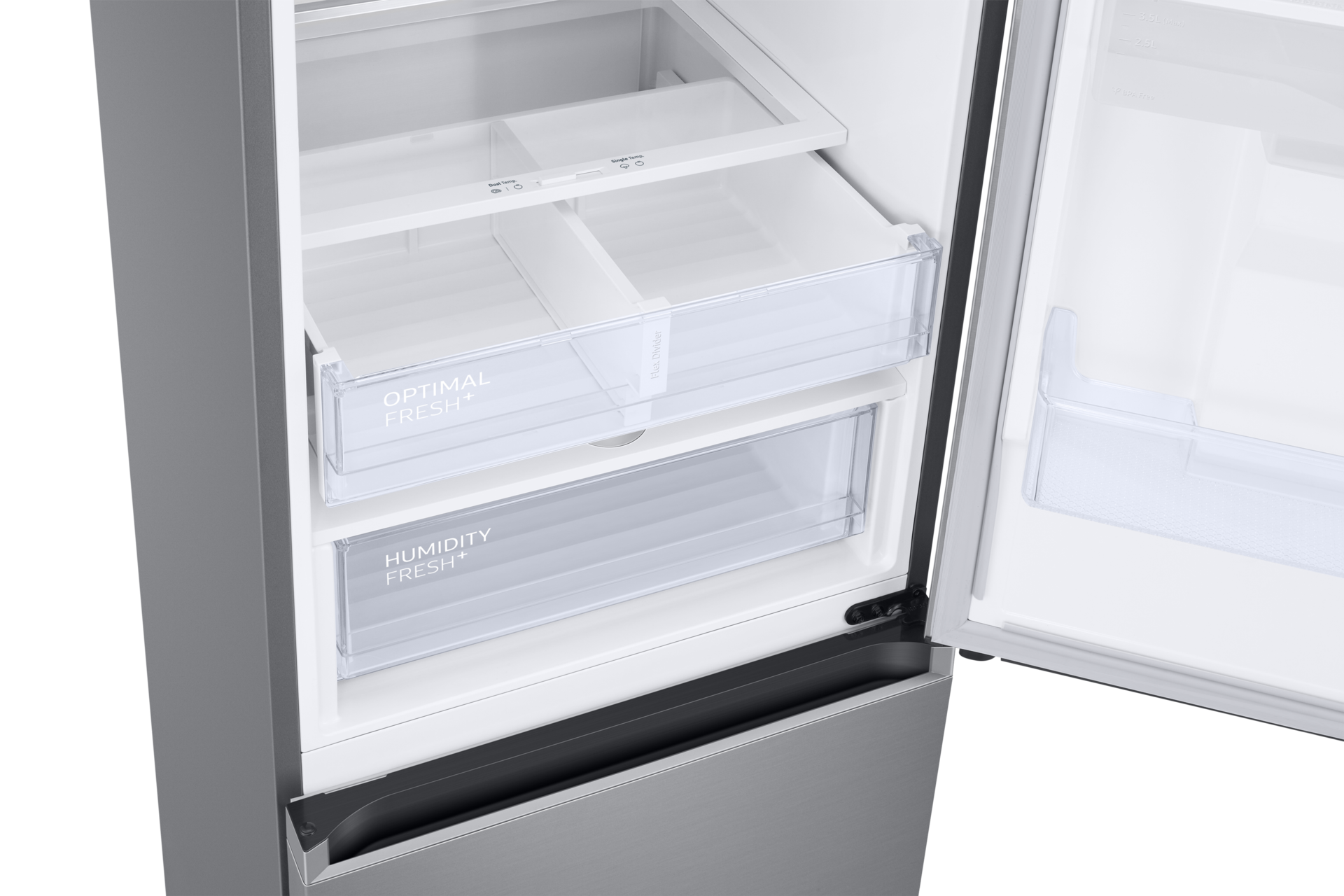 Frigorífico Combi 386L Inox 2M Clasificación Energética D RB38T655DS9 Detail-2Temp-Zone1 Silver 
