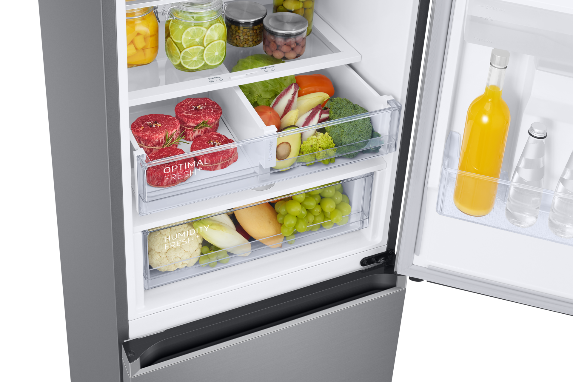 Frigorífico Combi 386L Inox 2M Clasificación Energética D RB38T655DS9 Detail-2Temp-Zone2 Silver 