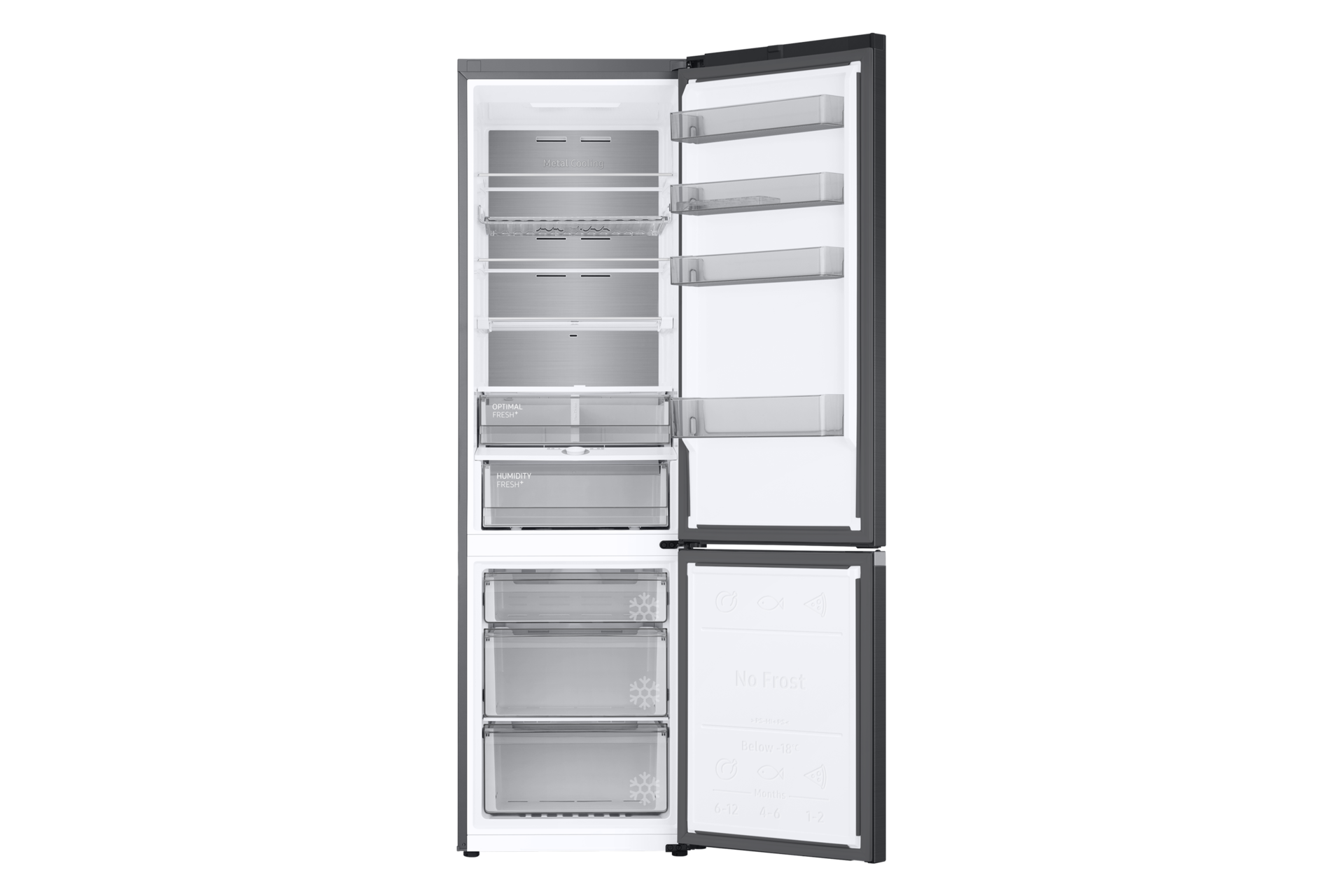 Frigorífico Combi 390L Grafito 2M Clasificación Energética C RB38T776CB1 Front-Open-without-food Black 