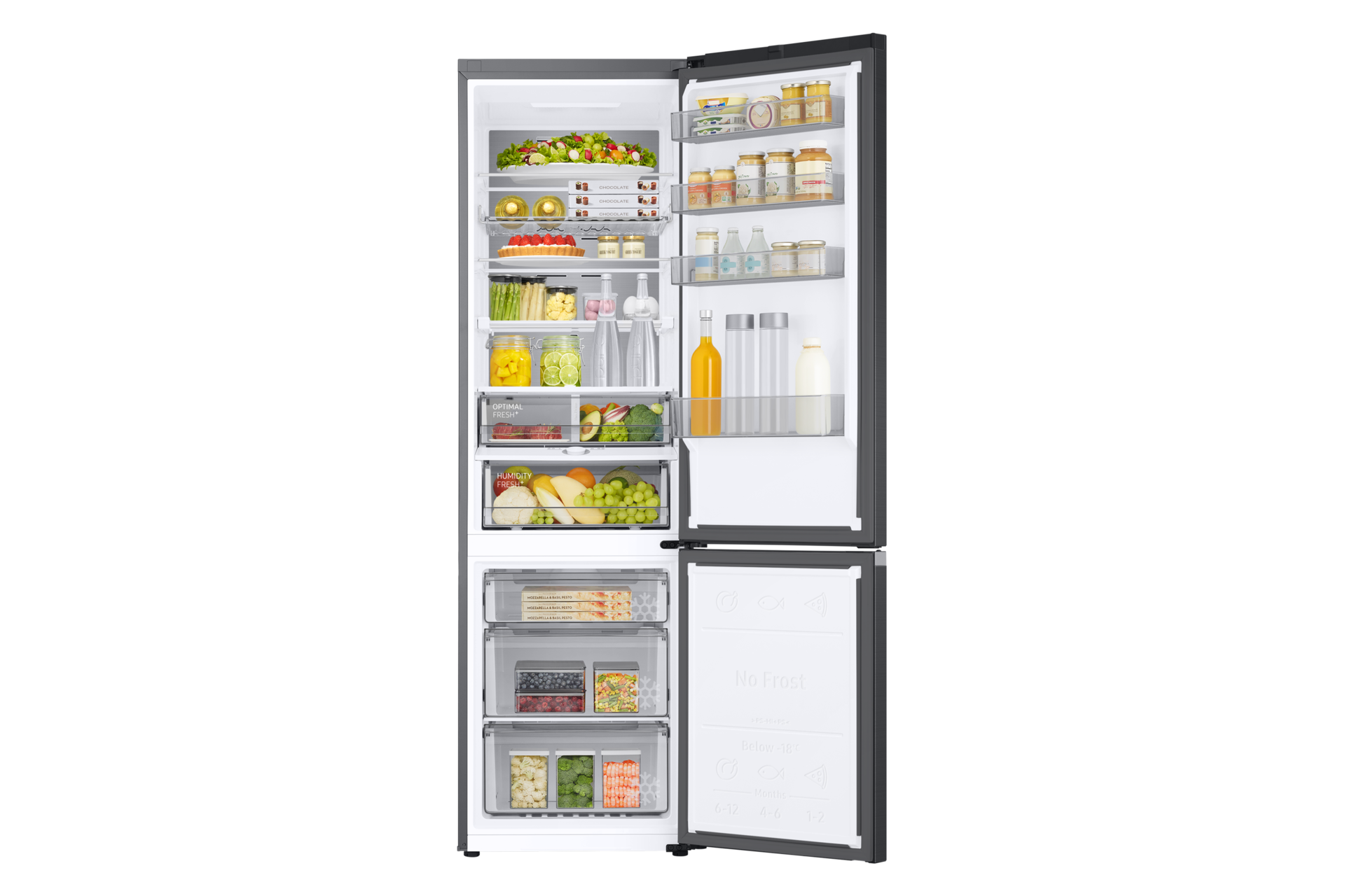Frigorífico Combi 390L Grafito 2M Clasificación Energética C RB38T776CB1 Front-Open-with-food Black 
