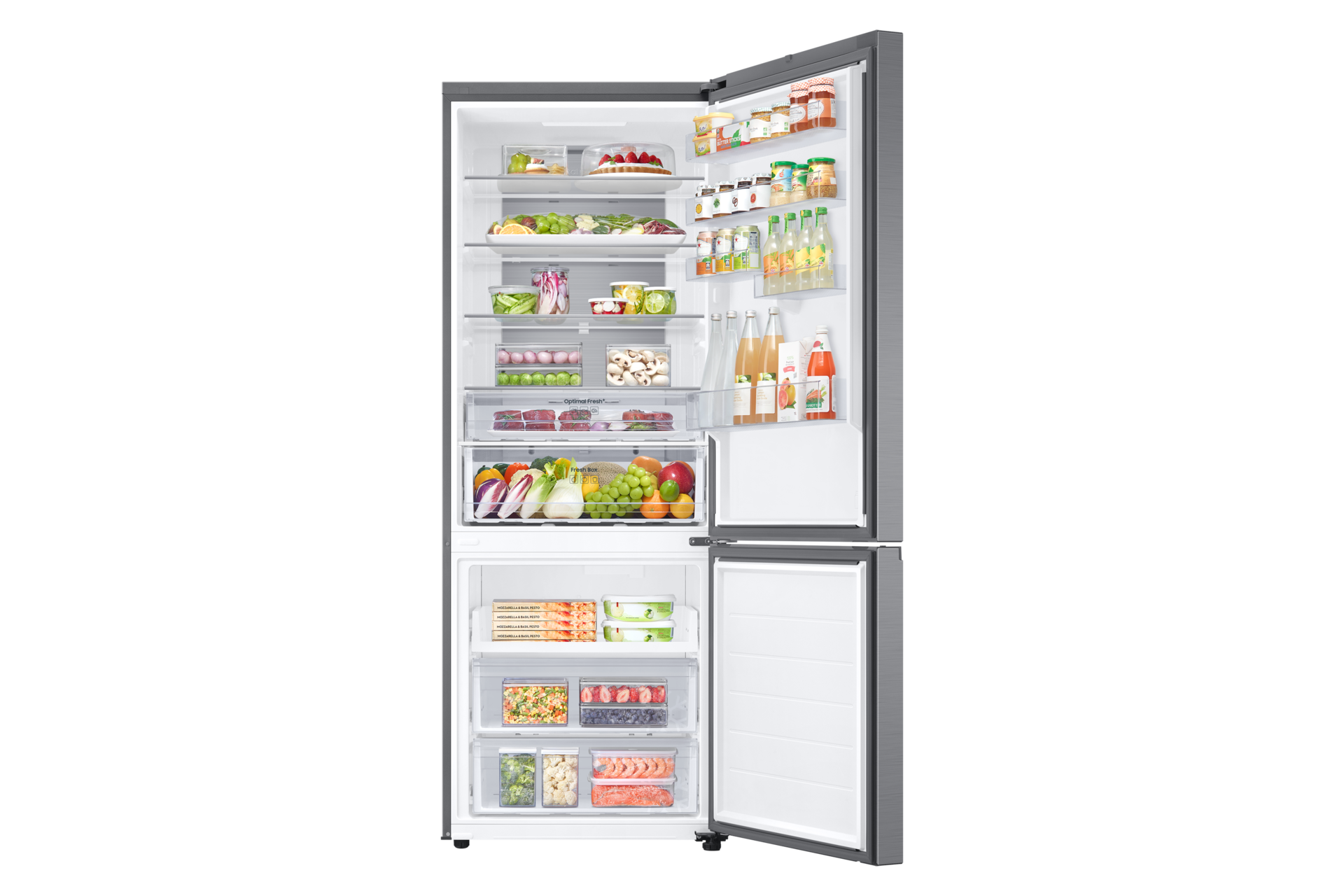 Frigorífico Combi Bespoke AI 203cm 538L Clase C Inox RB53DG703CS9/EF Front-Open-With-Food Refined Inox 