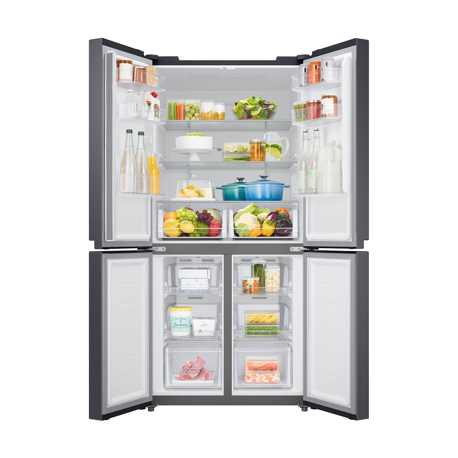 Frigorífico French Door AI 180cm 488L Clase E Grafito RF48A400EB4/EF Grafito