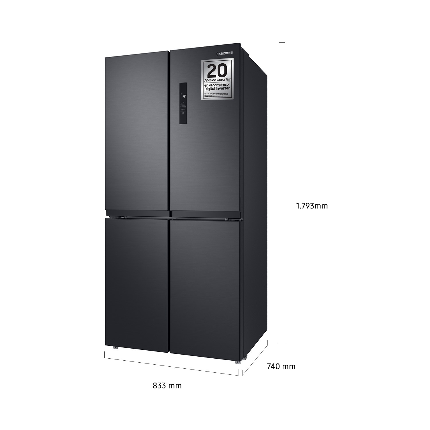 Frigorífico French Door AI 180cm 488L Clase E Grafito RF48A400EB4/EF Grafito