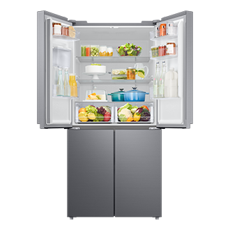 Frigorífico French Door Inox 488L, Twin Cooling Plus, Clasificación Energética E - RF48A401EM9/EF Front-Open-With-Food Gray 