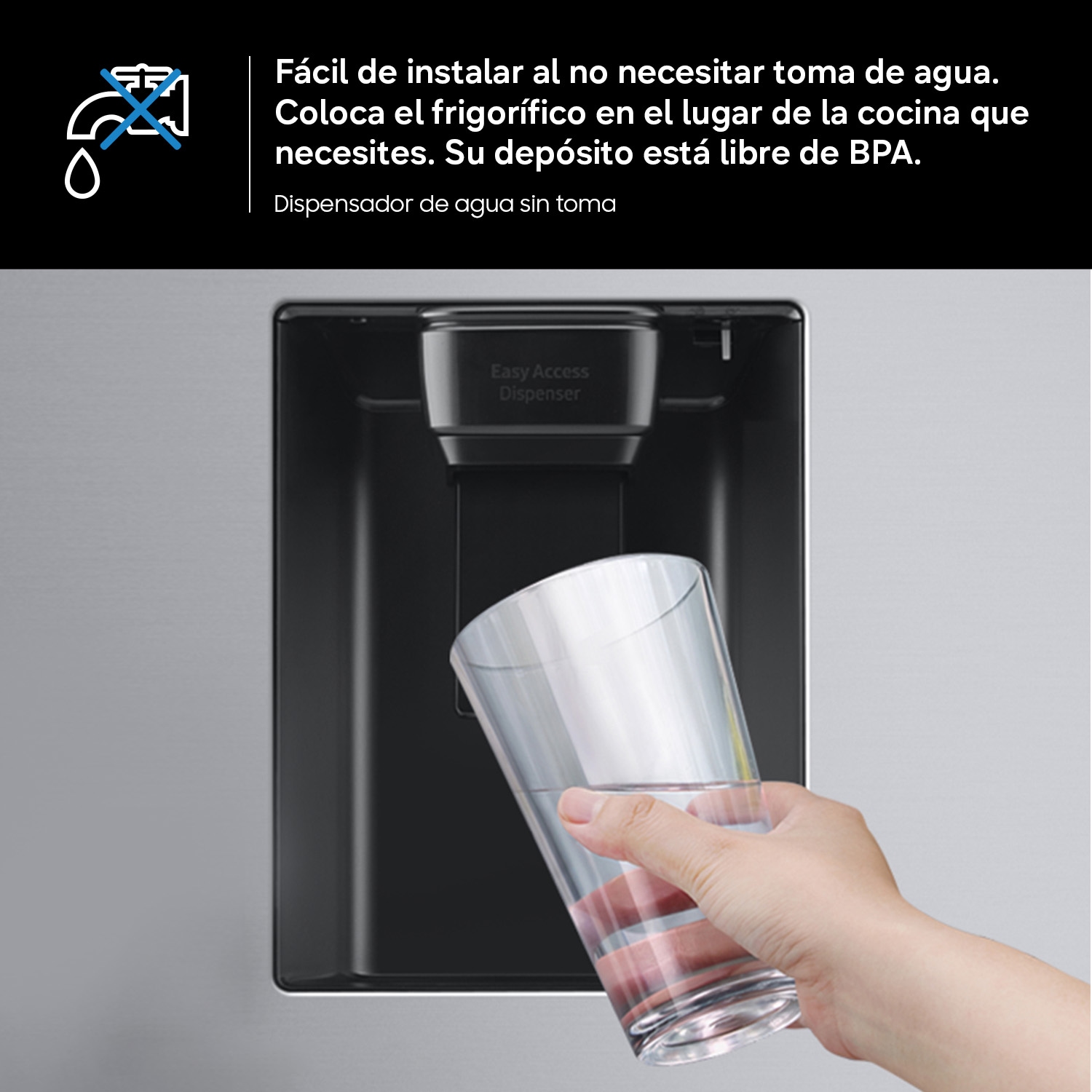Frigorífico French Door Inox 488L, Twin Cooling Plus, Clasificación Energética E Gray