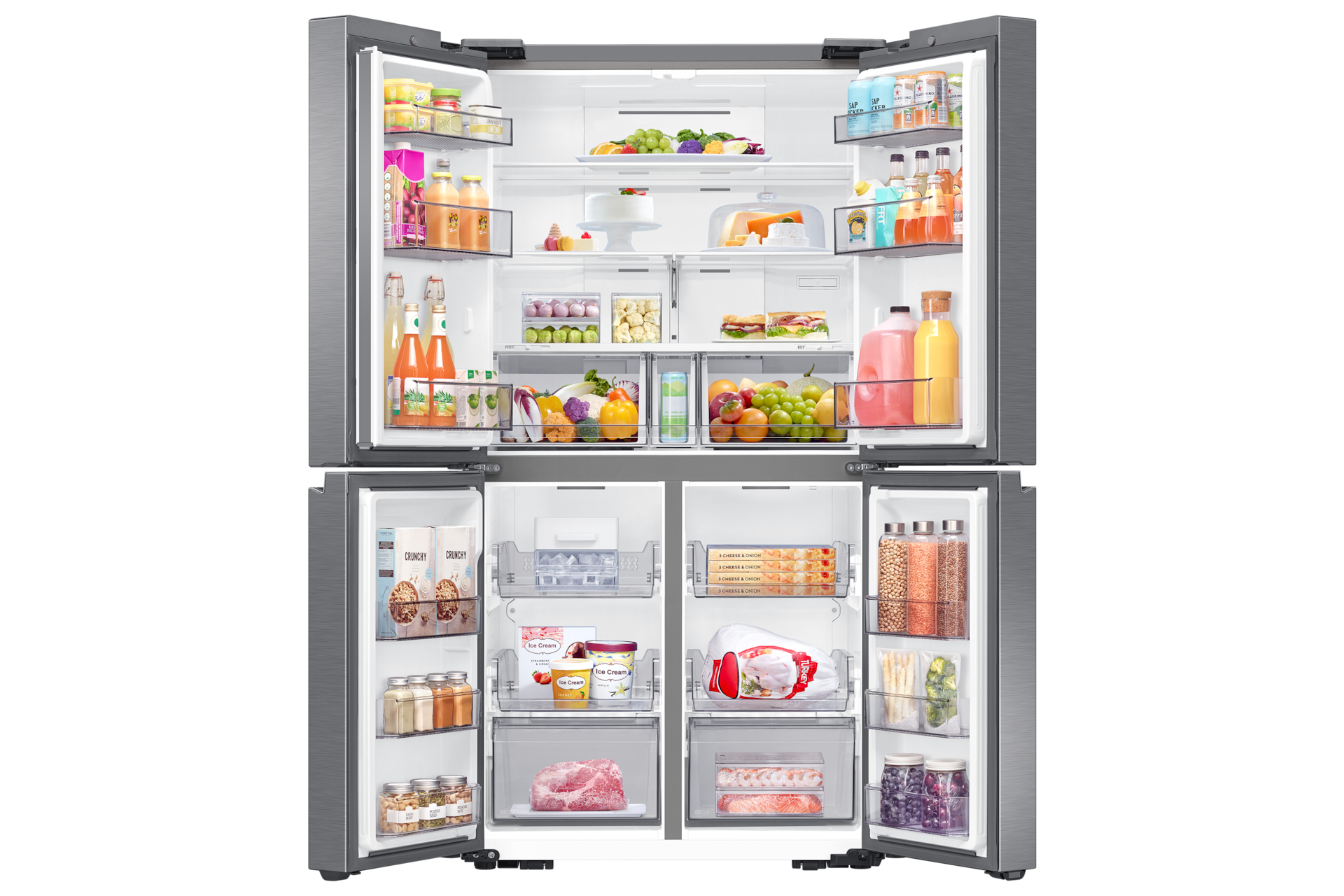 Frigorífico French Door 178cm 649L Clase E Inox RF59C70TES9/ES Front-Open-With-Food Silver 