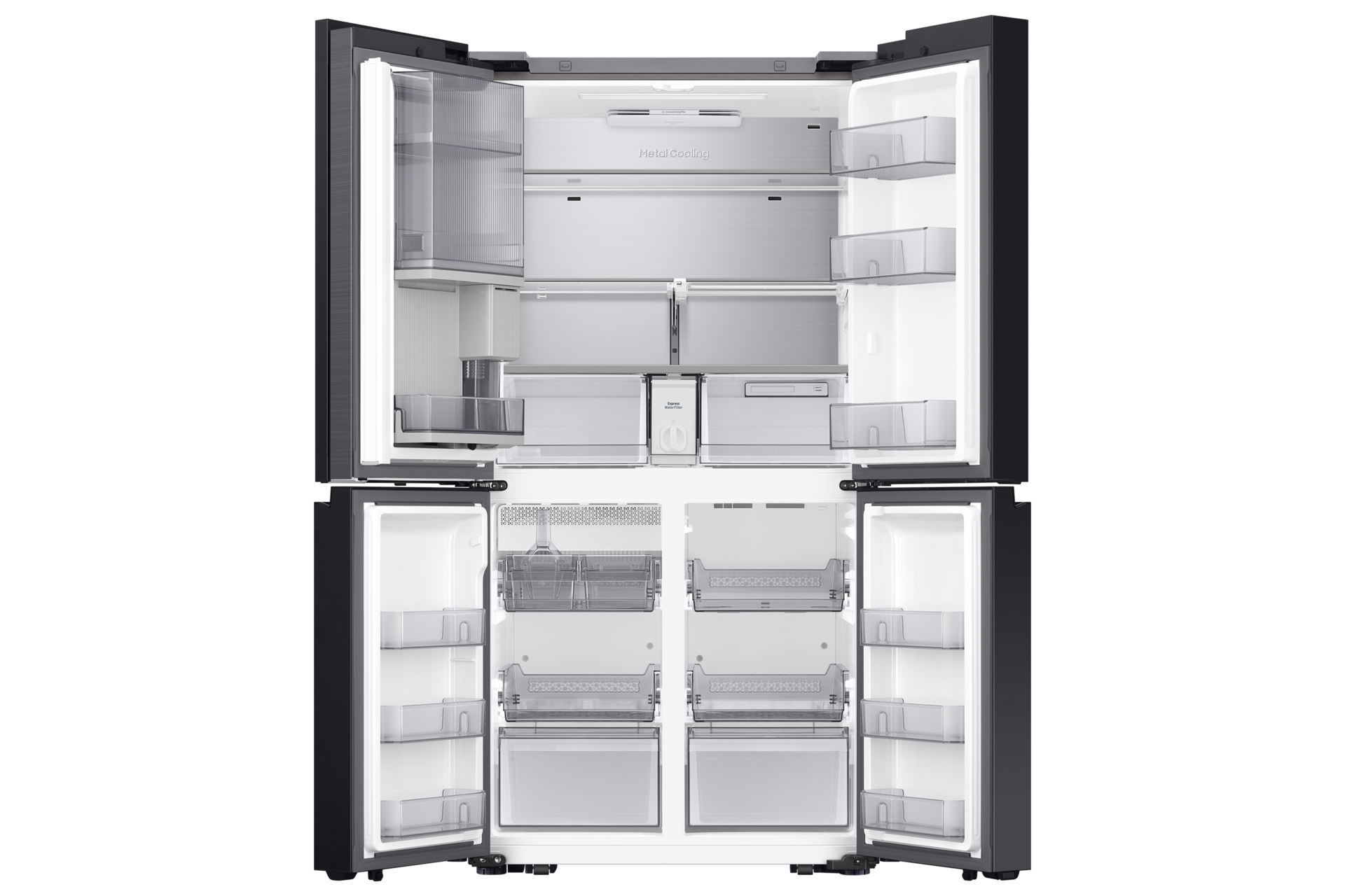 Frigorífico French Door Bespoke AI 185cm 645L Clase E Negro RF65DB970E22EF Clean Black