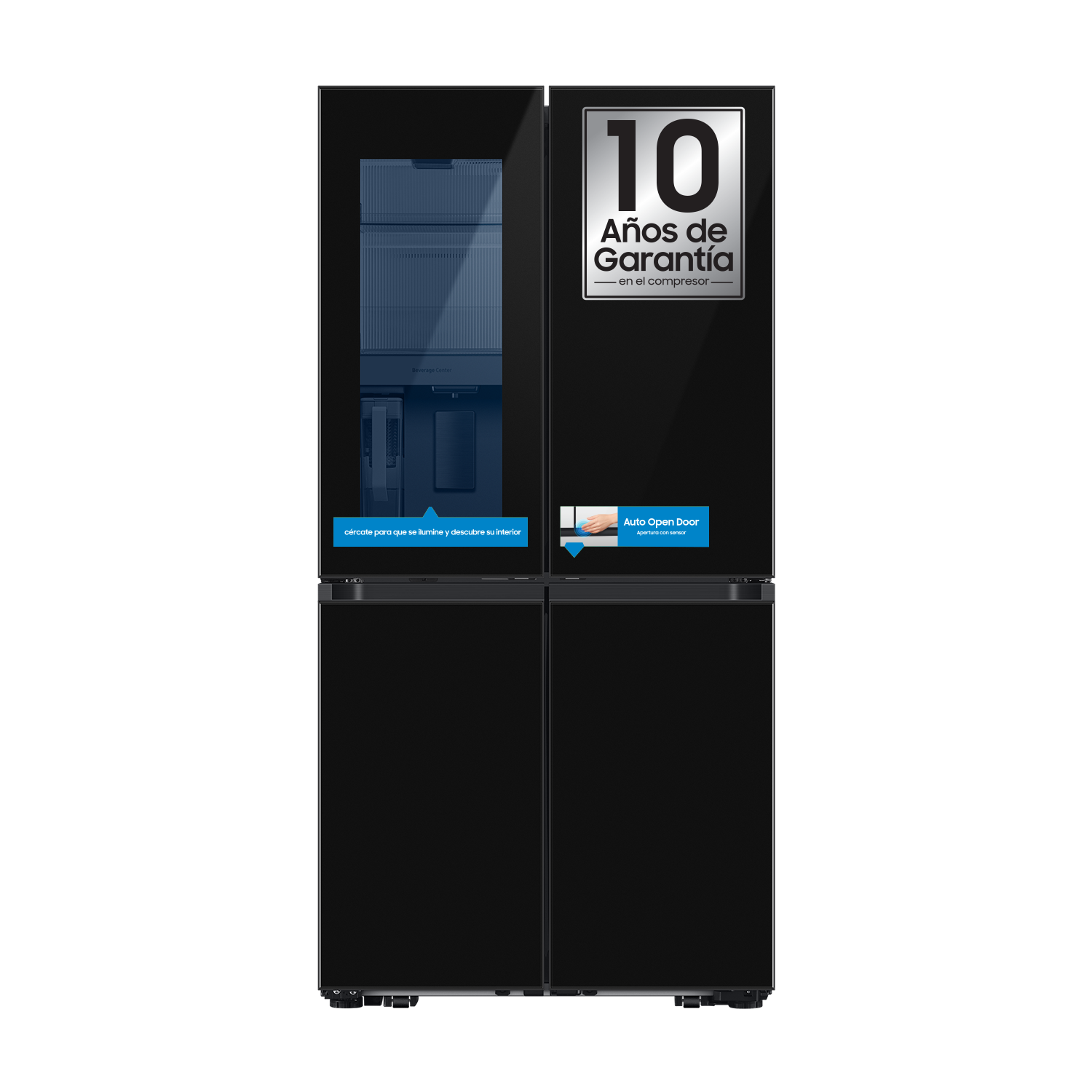 Frigorífico French Door Bespoke AI 185cm 645L Clase E Negro RF65DB970E22EF Clean Black