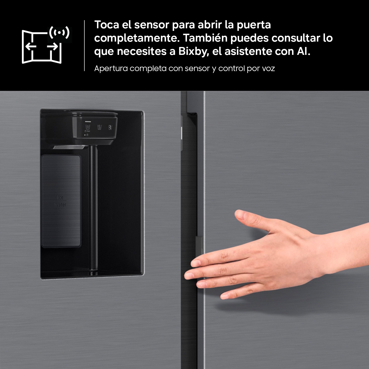 Frigorífico French Door Bespoke AI 185cm 645L Clase E Negro RF65DB970E22EF Clean Black