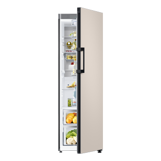 Frigorífico Bespoke Twin Satin Beige 387L - RR39A746339 Front-Open-With-Food2 Beige Wood 