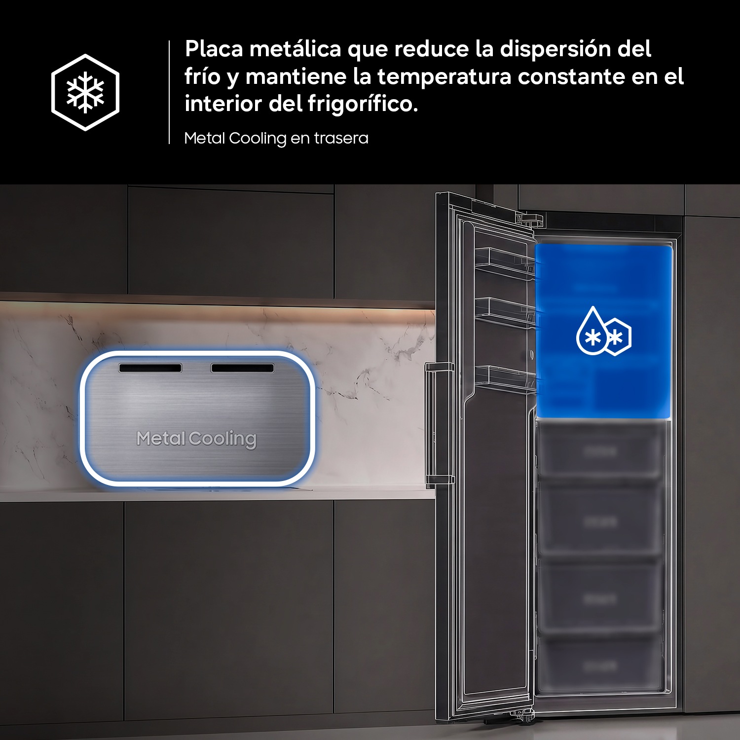 Frigorífico 1 Puerta Bespoke AI 186cm 387L Clase D Grafito RR70H39CDFEF ​ ​ Grafito