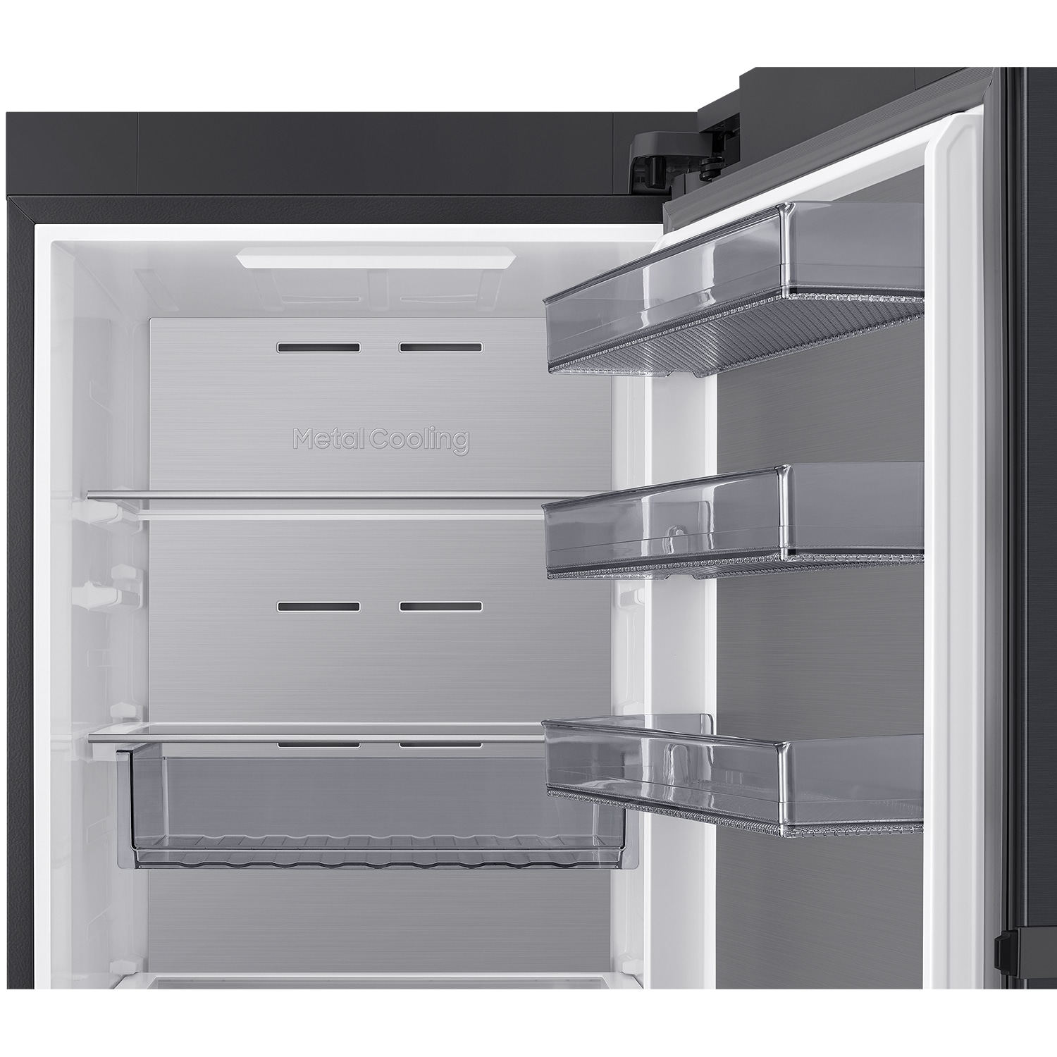 Tall One Door RI80H/24 AI precise cooling 387L Detail-Humidity-Box Black 