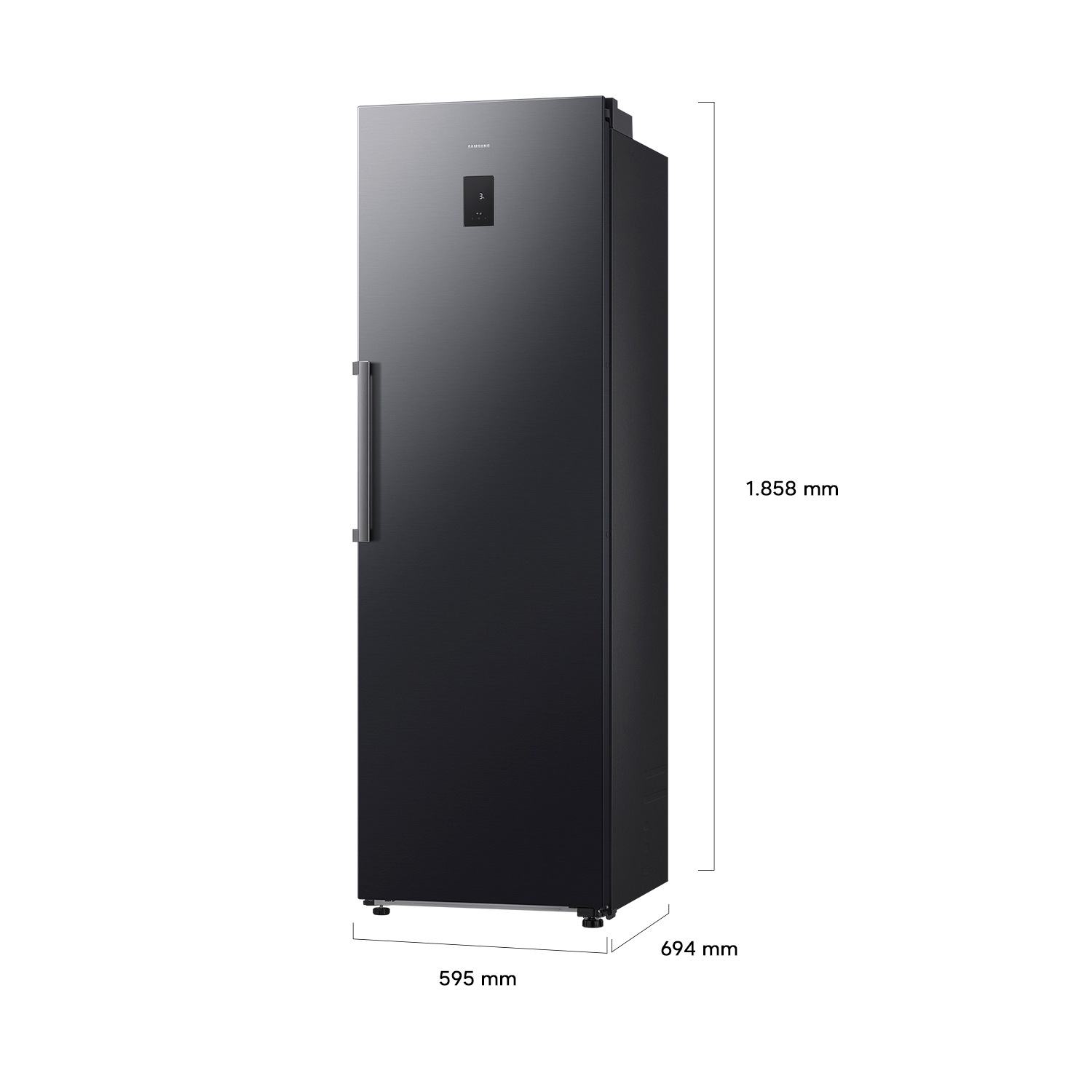 Tall One Door RI80H/24 AI precise cooling 387L L-Perspective Black 